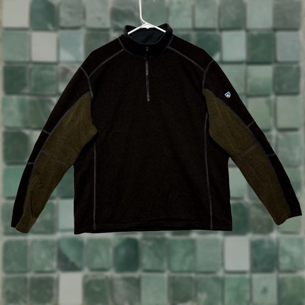 Olive KUHL Revel 1/4 Zip Fleece Sweater Men XL Brown Size US XL / EU 56 / 4 - 1 Thumbnail