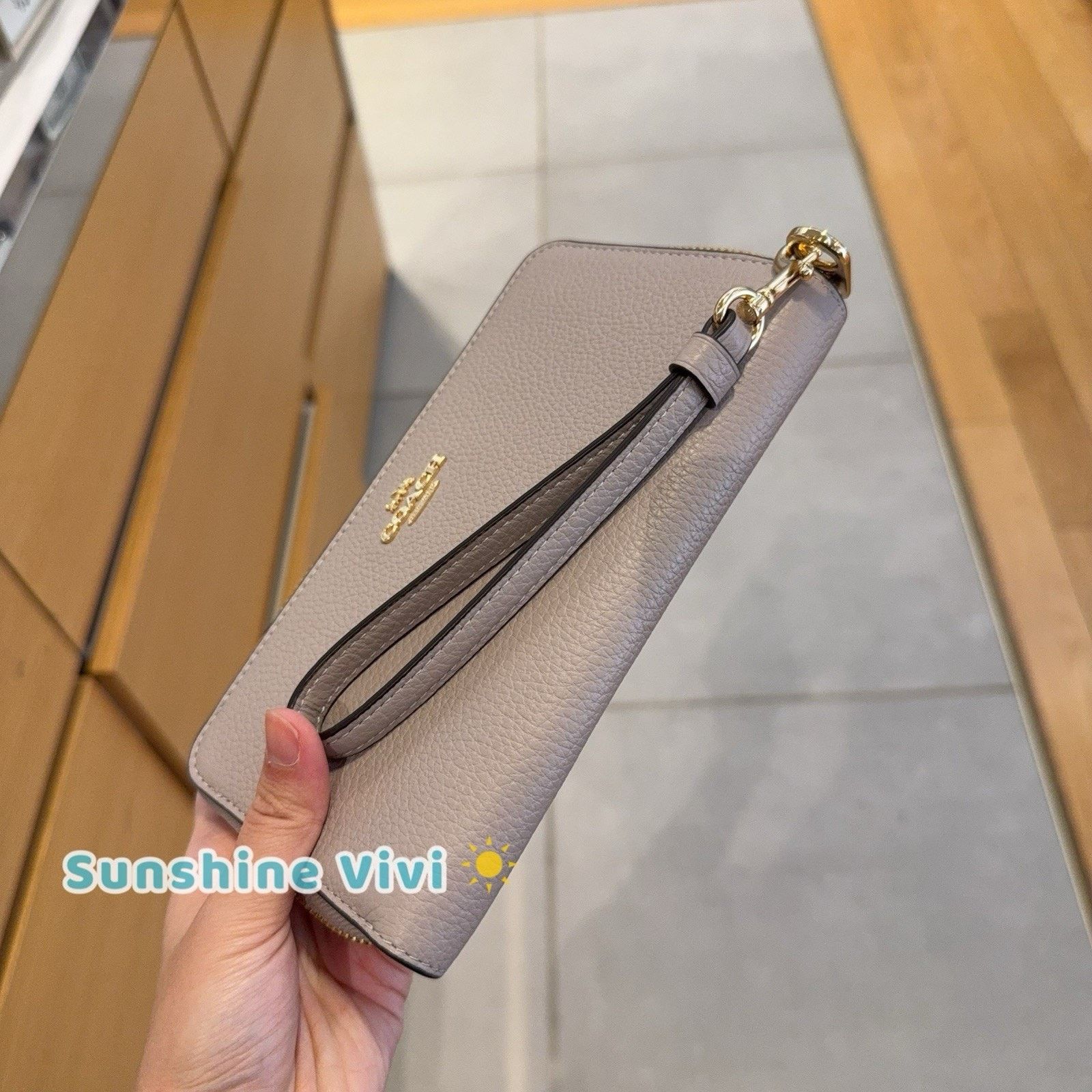Coach NWT Coach Long Zip Around Wallet Leather C4451 IM/GREY BIRCH Size ONE SIZE - 5 Thumbnail