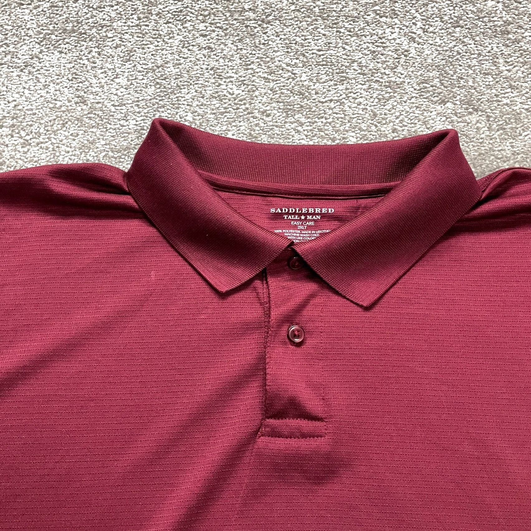 Vintage Saddlebred Polo Shirt Mens 2XL Tall Maroon Collared Short Sleeve Active Golf Top Shirt Polo Mens 2XL Tall Red Basic Outdoor Sports Golf Mens Men Size US XXL / EU 58 / 5 - 4 Thumbnail
