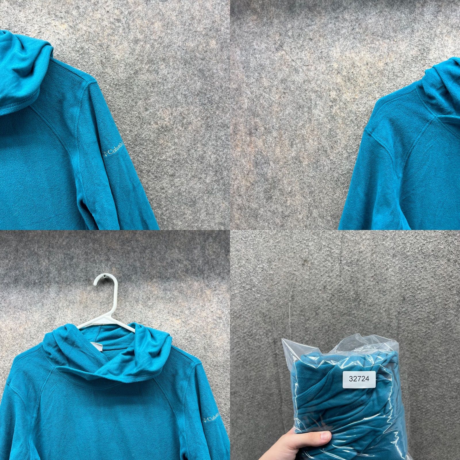 KangaROOS Columbia Hoodie Womens XL Teal Blue Pullover Fleece Long Sleeve Kangaroo Pocket Adjustable Pockets Logo Size XL / US 12-14 / IT 48-50 - 8 Thumbnail
