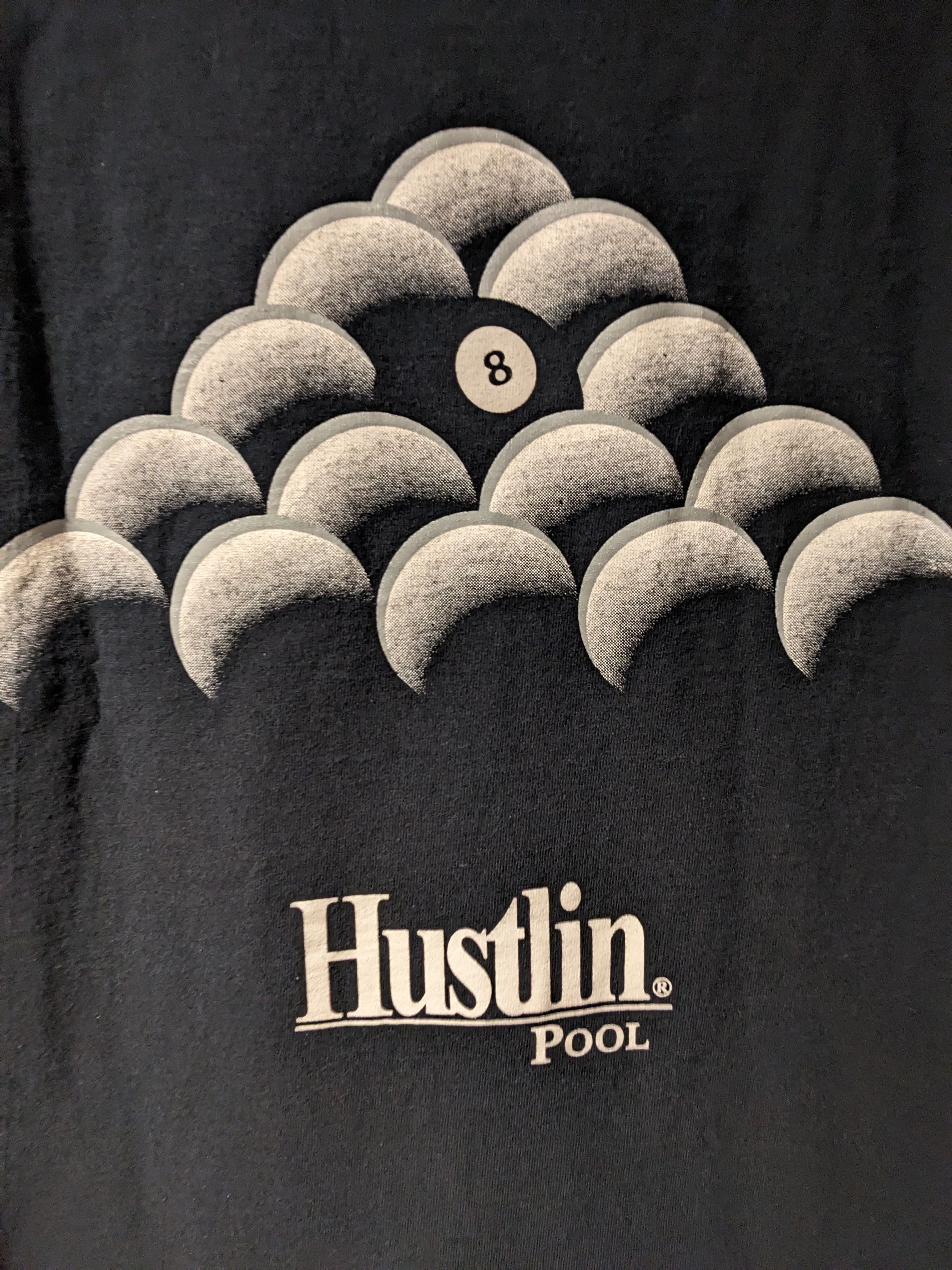 Vintage Vintage 90s Hustlin USA Pool 8-Ball Black Large T-Shirt Size US L / EU 52-54 / 3 - 2 Thumbnail