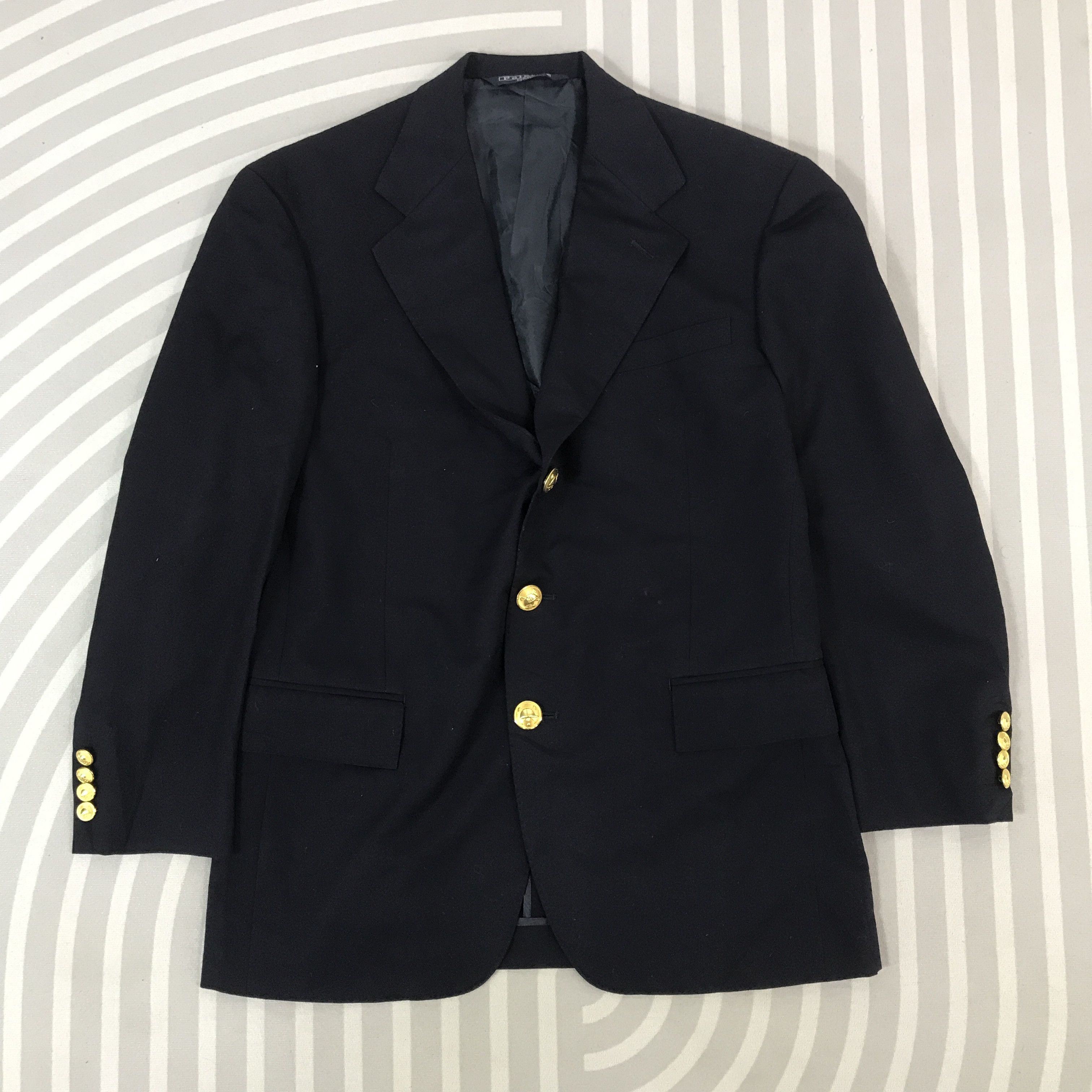 Polo Ralph Lauren × Vintage Vtg Polo Ralph Lauren Blazer navy Gold button coat Jacket Size US L / EU 52-54 / 3 - 1 Thumbnail