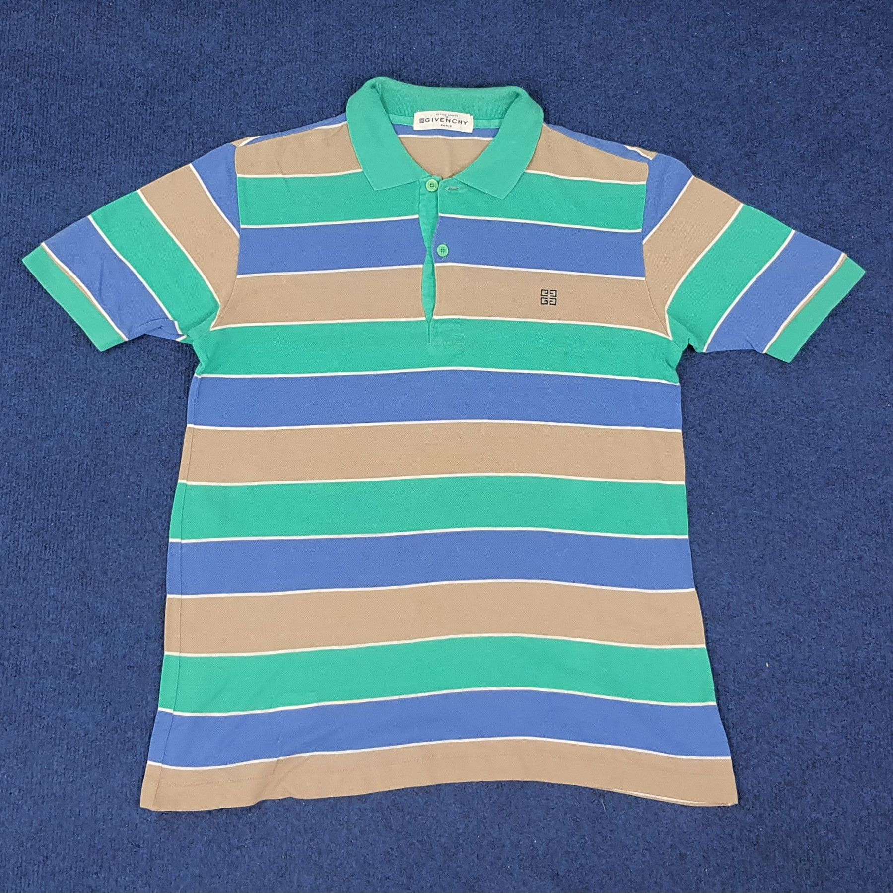 Vintage Vintage Givenchy Paris Striped Designer Polo Shirt Size US S / EU 44-46 / 1 - 1 Thumbnail