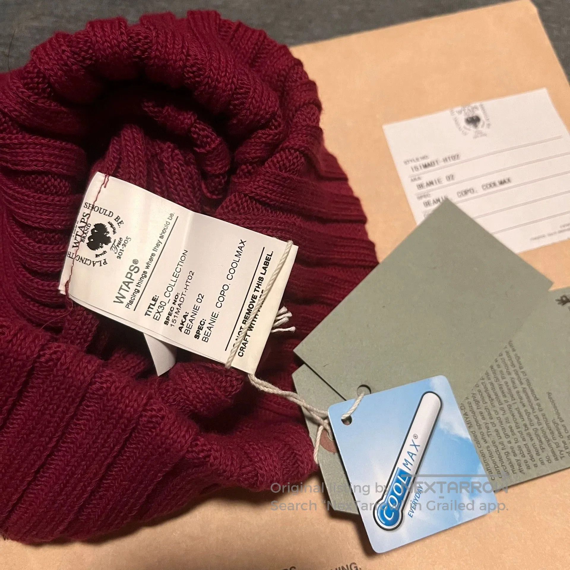 Wtaps WTAPS 2015 Burgundy Beanie New. Size ONE SIZE - 4 Thumbnail