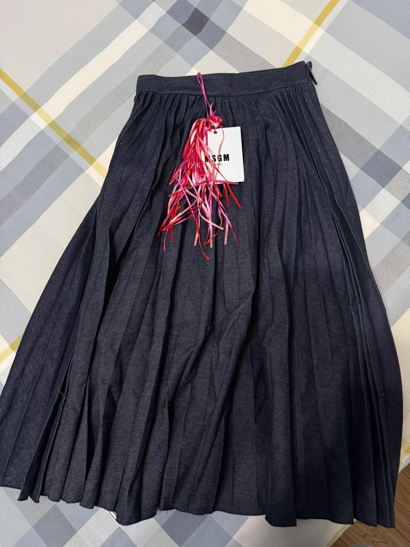 MSGM Women's MSGM Denim Pleated Skirt - Slim, Flattering, New Size S / US 4 / IT 40 - 1 Thumbnail
