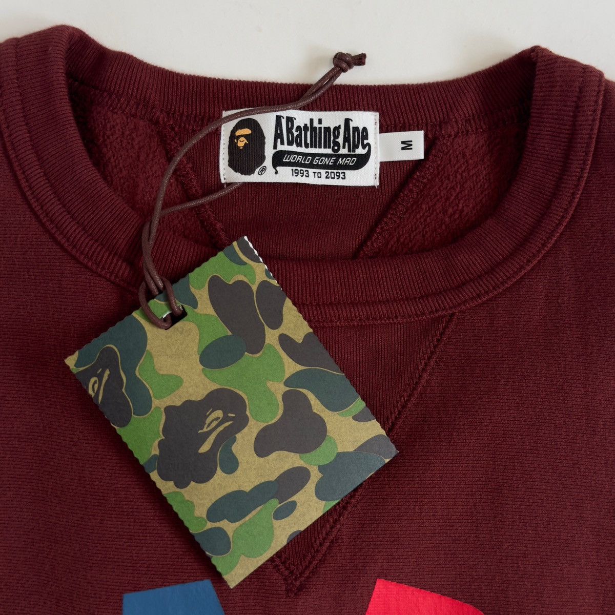 Bape Bape Bapesta Crewneck Burgundy 2022 Size US M / EU 48-50 / 2 - 6 Thumbnail