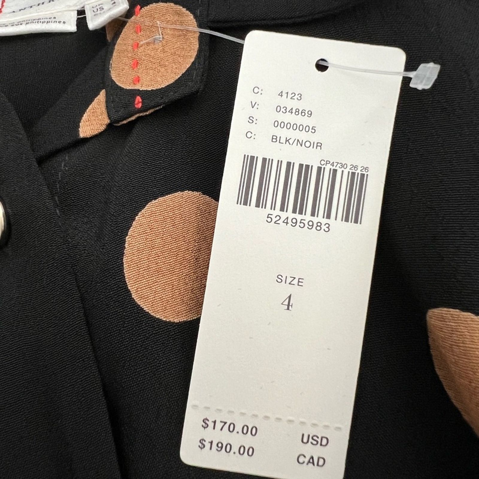 Anthropologie NWT Anthropologie Loveland Wide-Leg Jumpsuit Polka Dots 4 Size 27" / US 4 / IT 40 - 13 Thumbnail