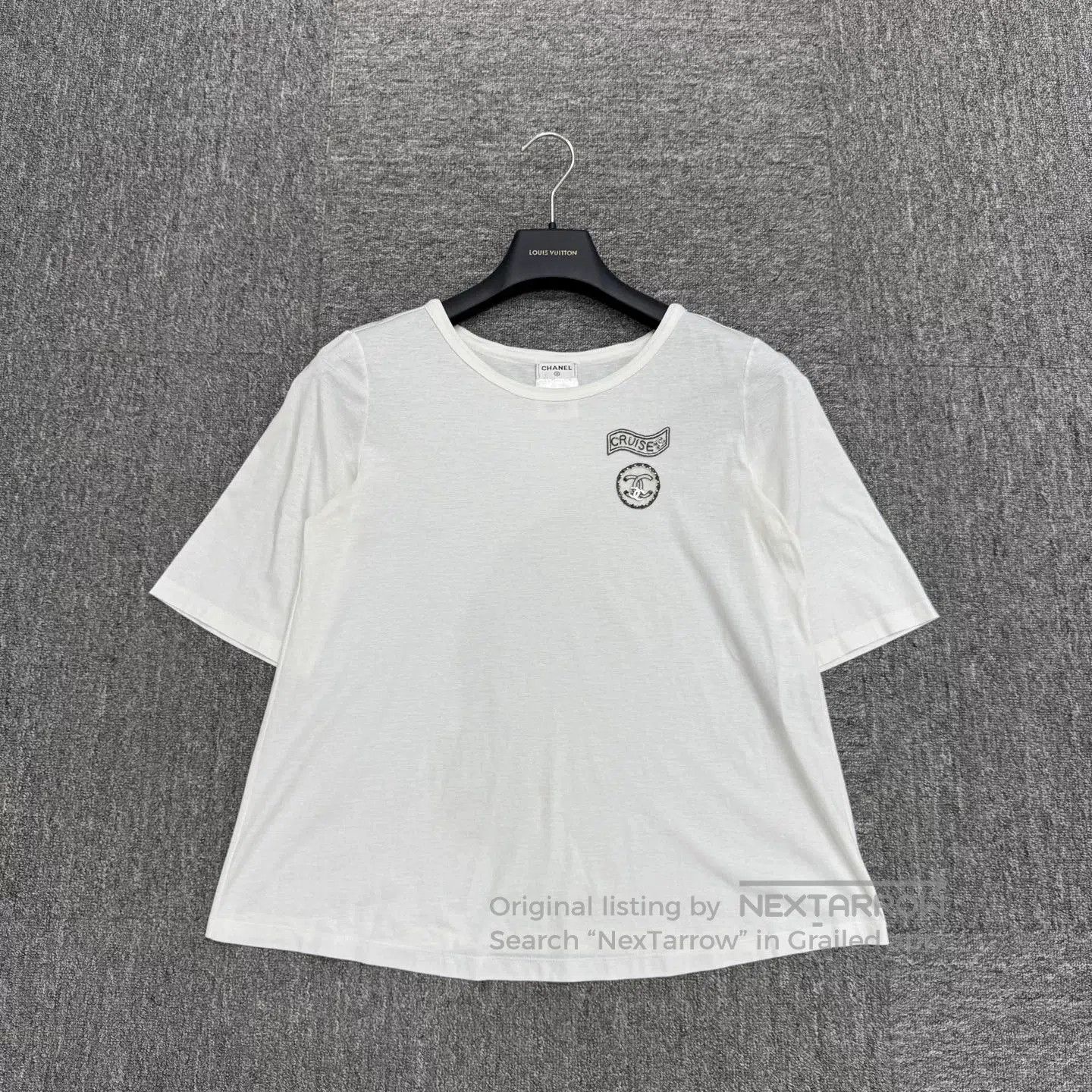 Chanel Chanel Crystal Embroidered Letter Tee. Size XXS / US 00 / IT 34 - 1 Thumbnail