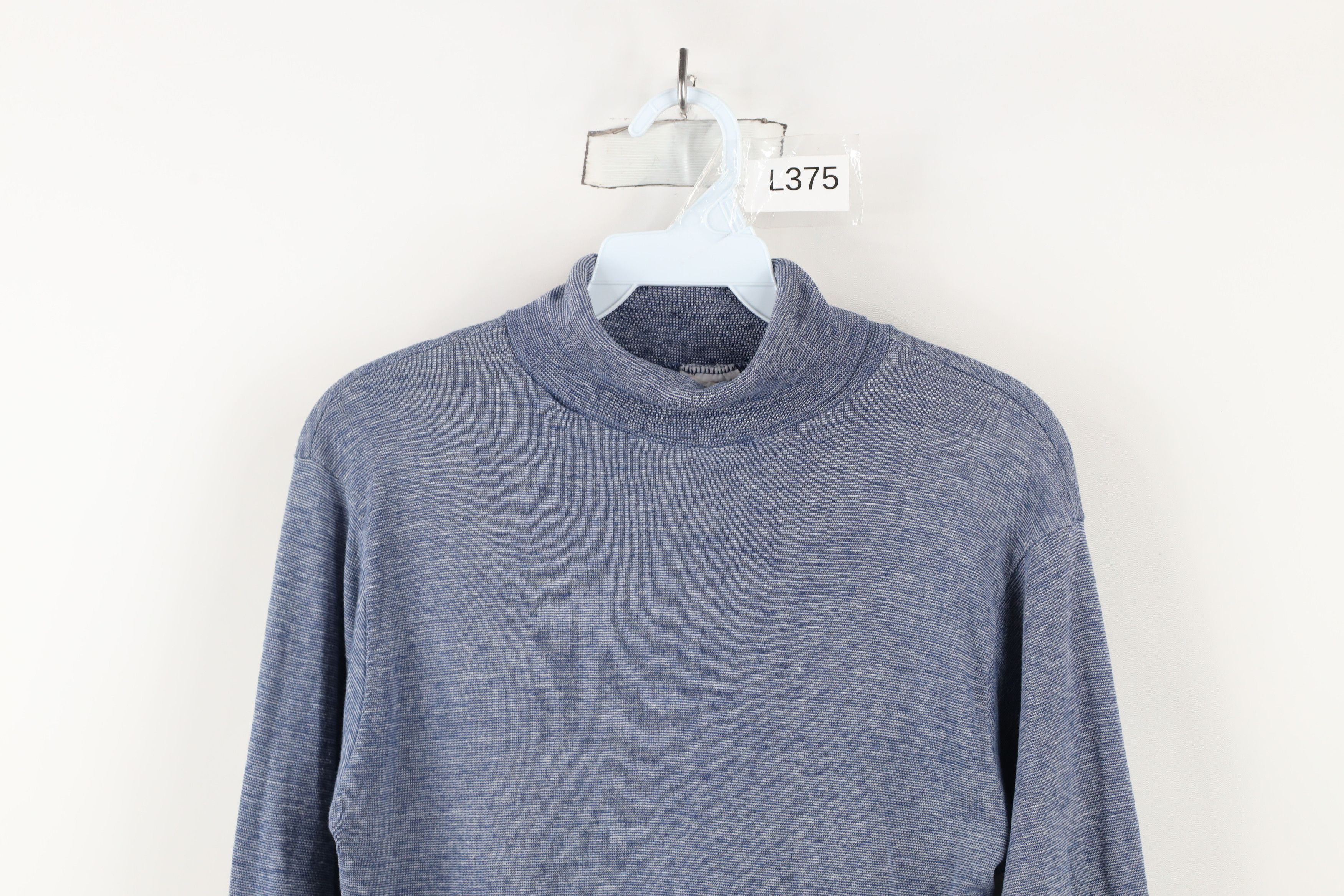 Vintage Vintage 70s Streetwear Blank Turtleneck T-Shirt Blue Size US S / EU 44-46 / 1 - 2 Thumbnail