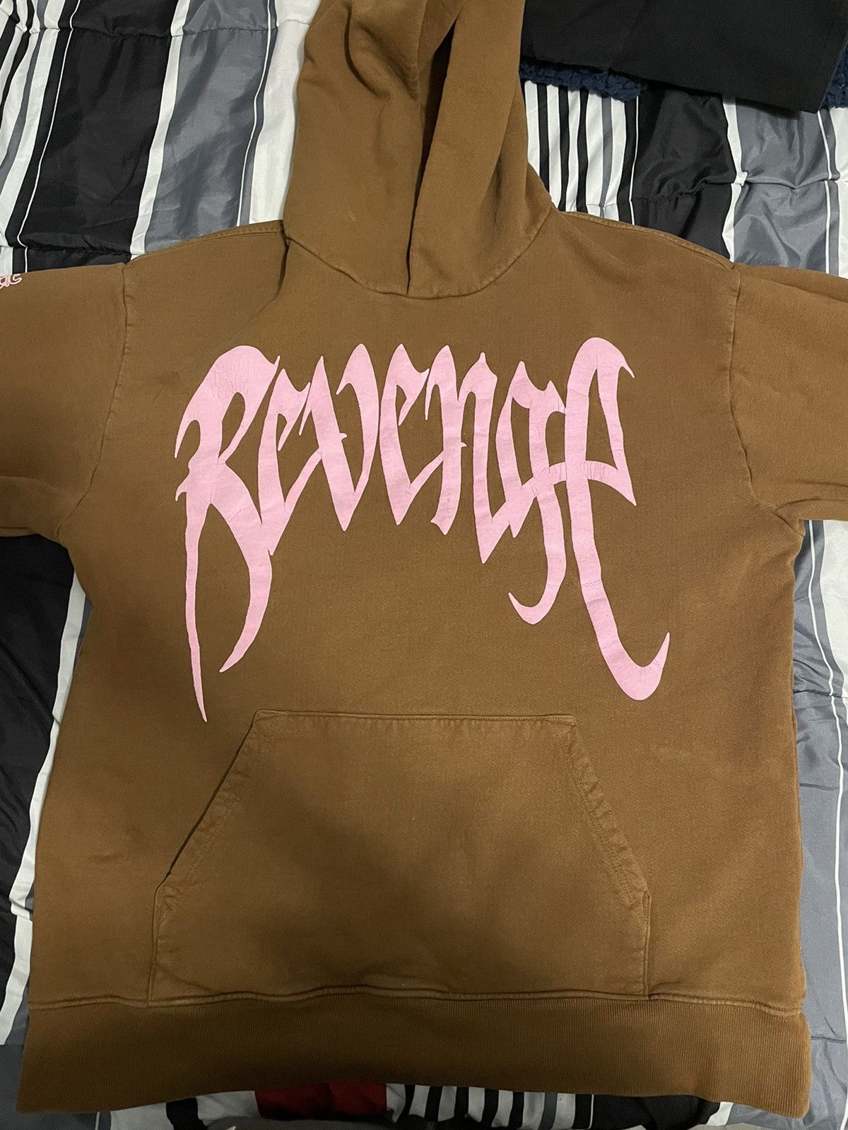 image of Revenge Brown/pink Hoodie, Men's (Size Large)