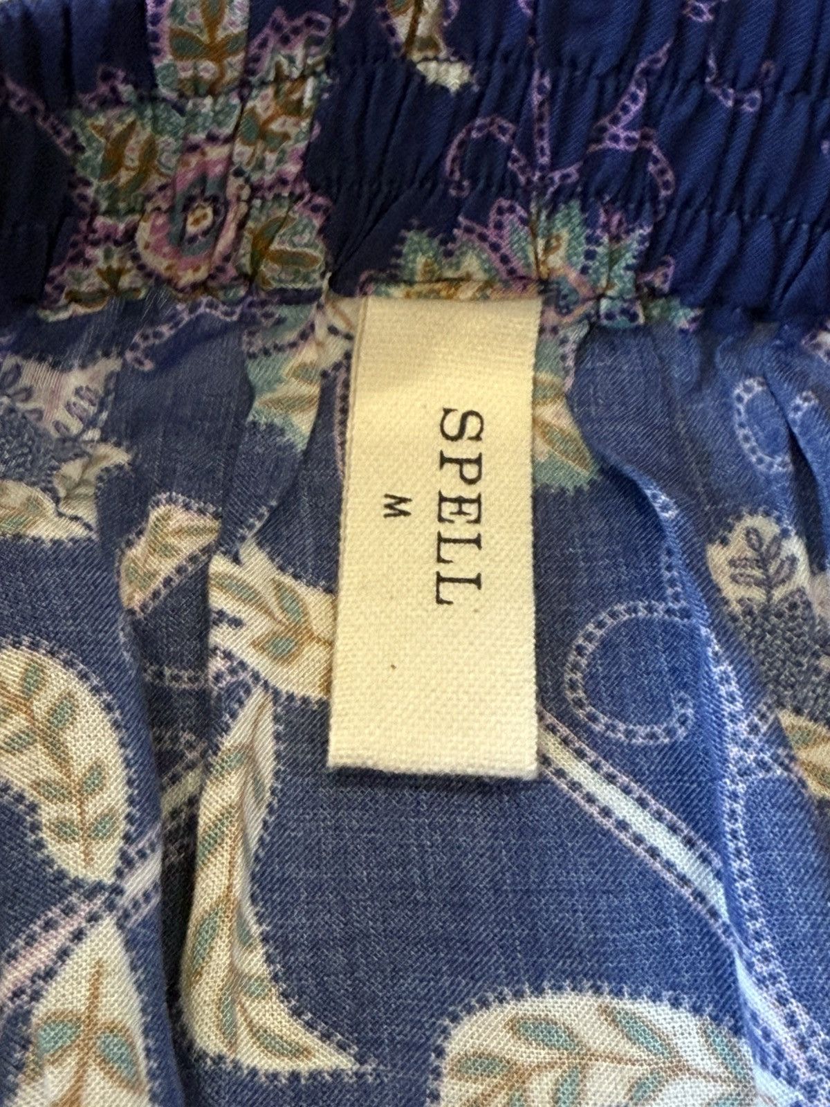 Spell Spell & The Gypsy Skirt Blue Purple Pink Floral Cotton max M Size 32" / US 10 / IT 46 - 8 Thumbnail