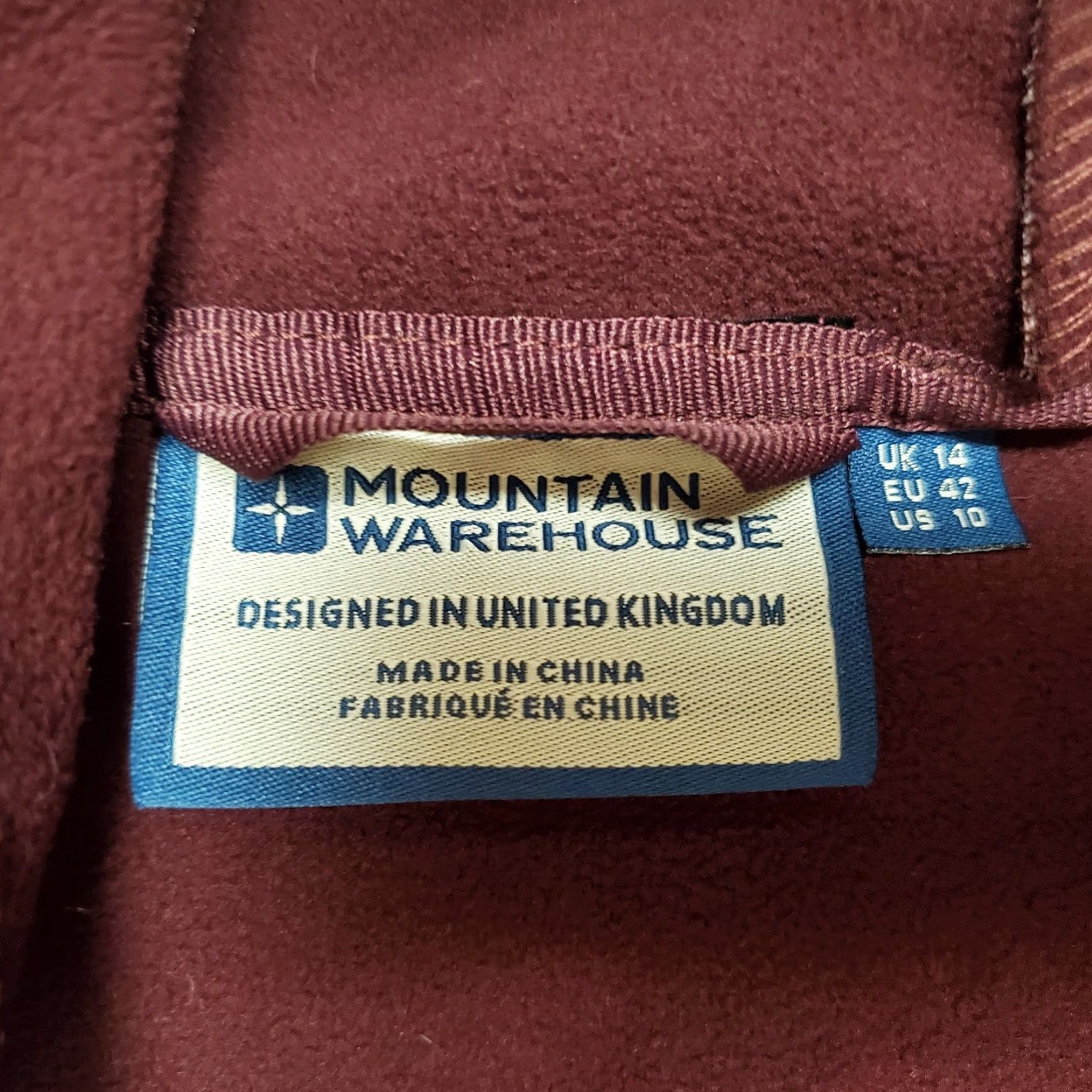Vintage VINTAGE Mountain Warehouse Jacket Women US 10 Burgundy Exodus Softshell Zip Fleece Lined Size L / US 10 / IT 46 - 5 Thumbnail