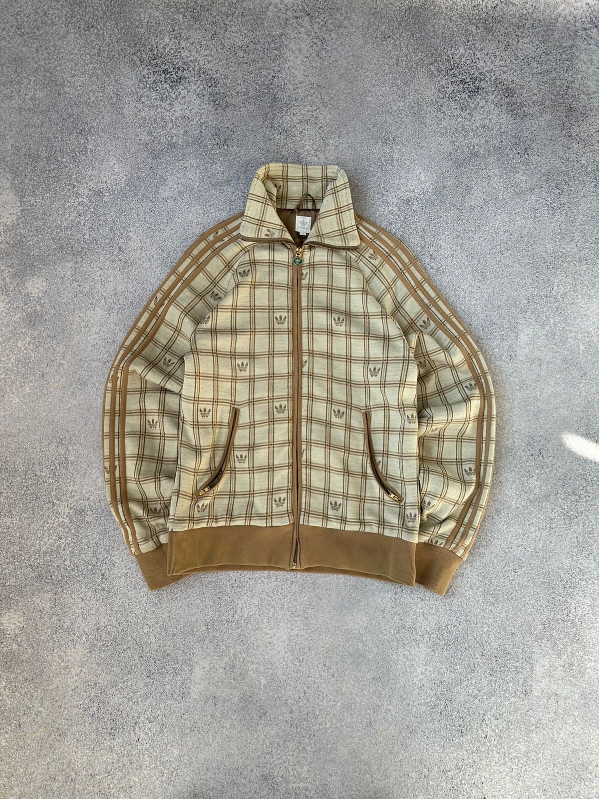 Pre-owned Adidas X Vintage Adidas Country Club Wool Beige Jacket In Brown