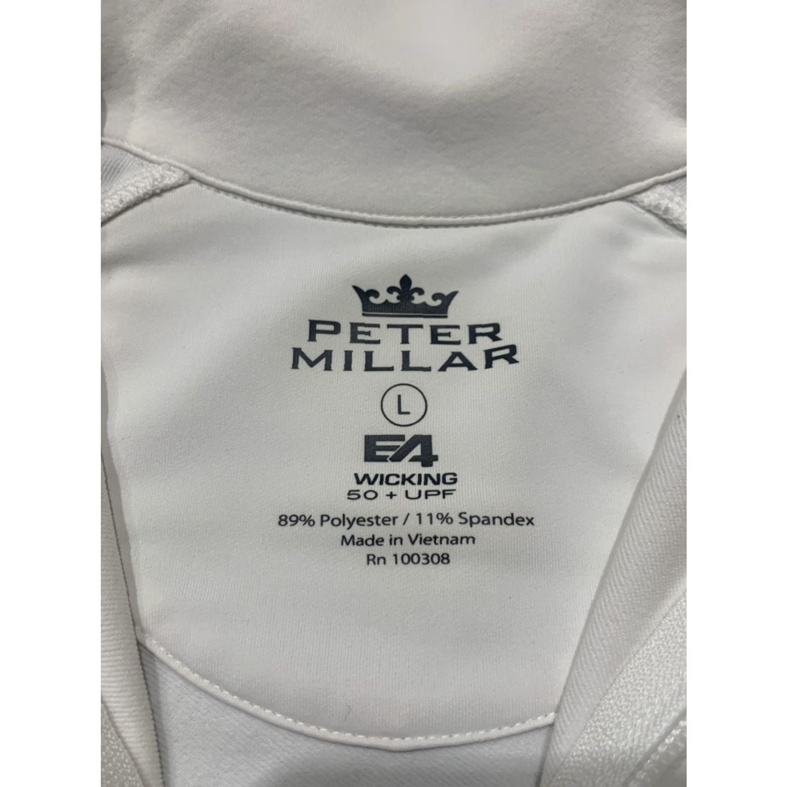 Peter Millar PETER MILLAR Women L Full Zip Jacket Golf White UPF 50+ Regular Fit Wicking Size L / US 10 / IT 46 - 4 Thumbnail