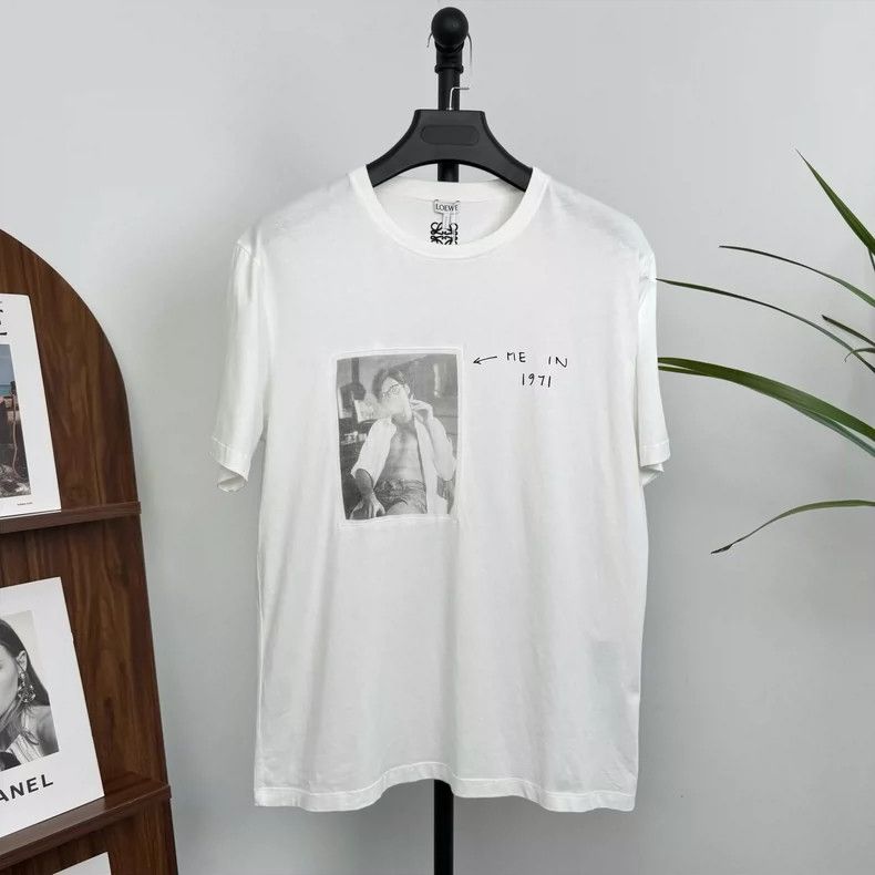 Loewe White Portrait Print Short-Sleeve Tee - dmc