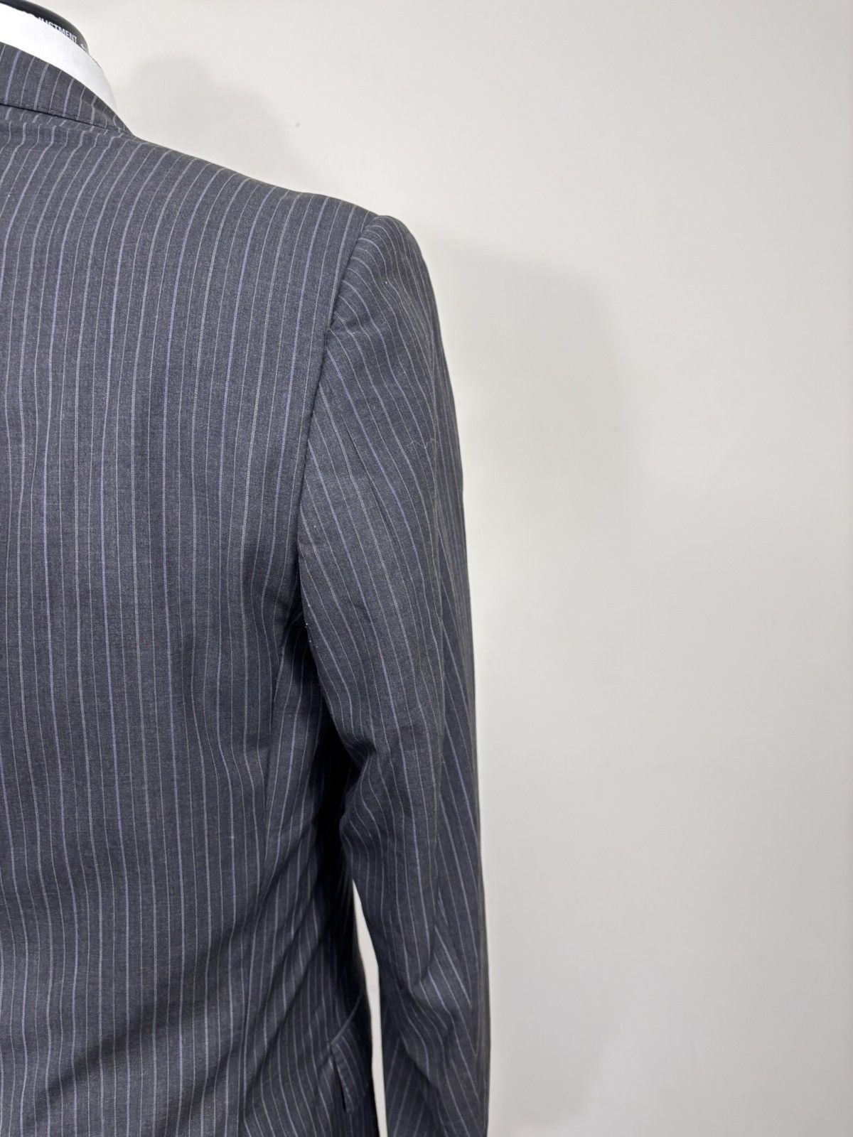 Z Zegna Ermenegildo Z Zegna Men’s Striped Grey Wool Blazer Jacket Size 40R - 13 Thumbnail