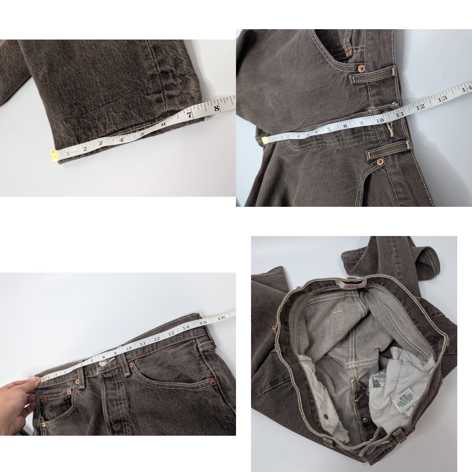 Levi's VINTAGE Levi's 501 Jeans Mens Straight Brown Denim 30x29 Button Fly 5-Pocket Regular Fit Cotton Jeans 1980s Y2K Size US 30 / EU 46 - 8 Thumbnail