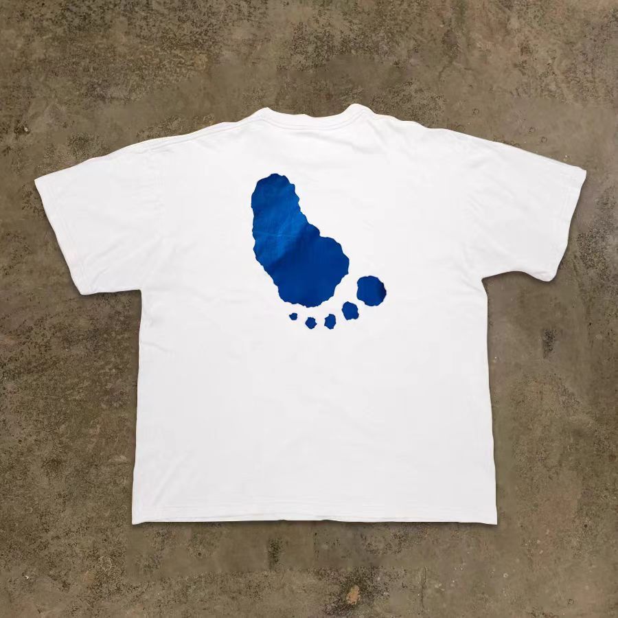 Vintage Street fashion casual footprint pattern cotton tee Size US M / EU 48-50 / 2 - 2 Thumbnail