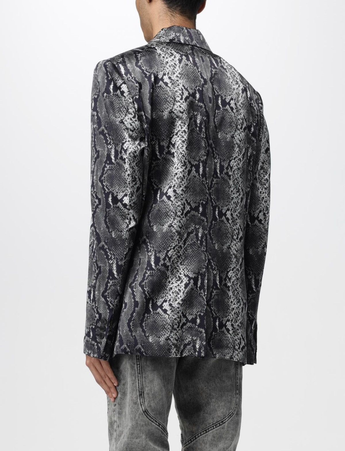 Balmain Balmain Double Breasted Silk Snake Print Blazer Jacket Sz 56 Size 54R - 4 Thumbnail