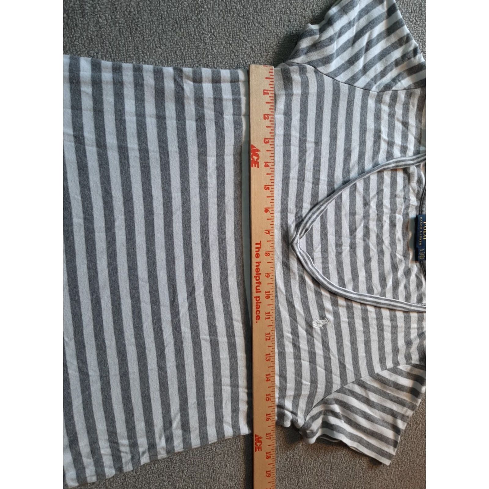 Ralph Lauren Lauren Ralph Lauren Shirt Womens Large L Striped Polo Short Sleeve Collared White Size L / US 10 / IT 46 - 5 Thumbnail