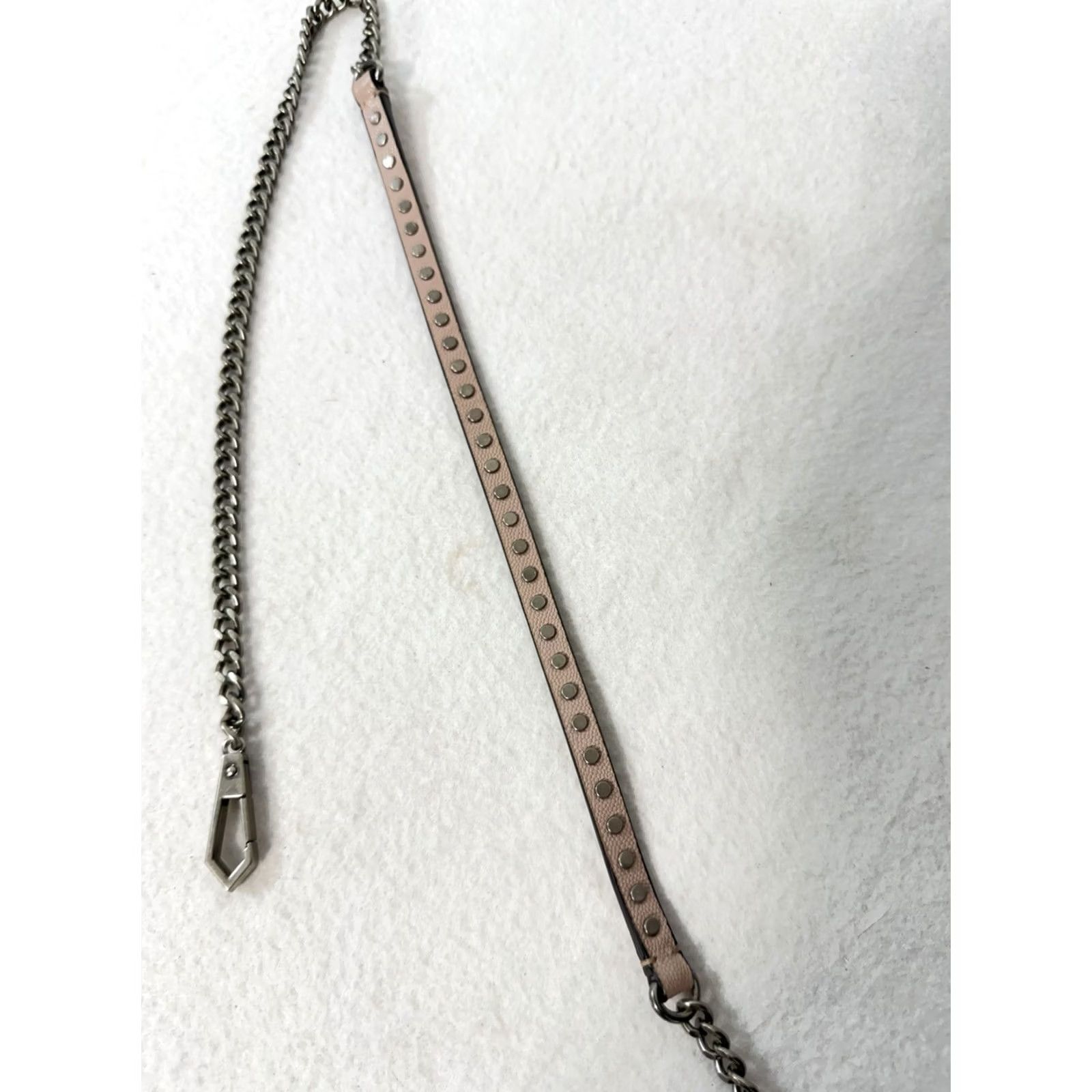 Michael Kors Michael Kors? Crossbody Bag Strap Pink Leather Chain Silver Tone 45" One Size Pink Strap/Handle Women Adult N/A Size ONE SIZE - 3 Thumbnail