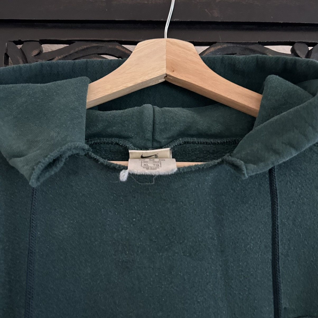 Nike VTG Made In USA Forest Green Nike Hoodie Size US XL / EU 56 / 4 - 4 Thumbnail
