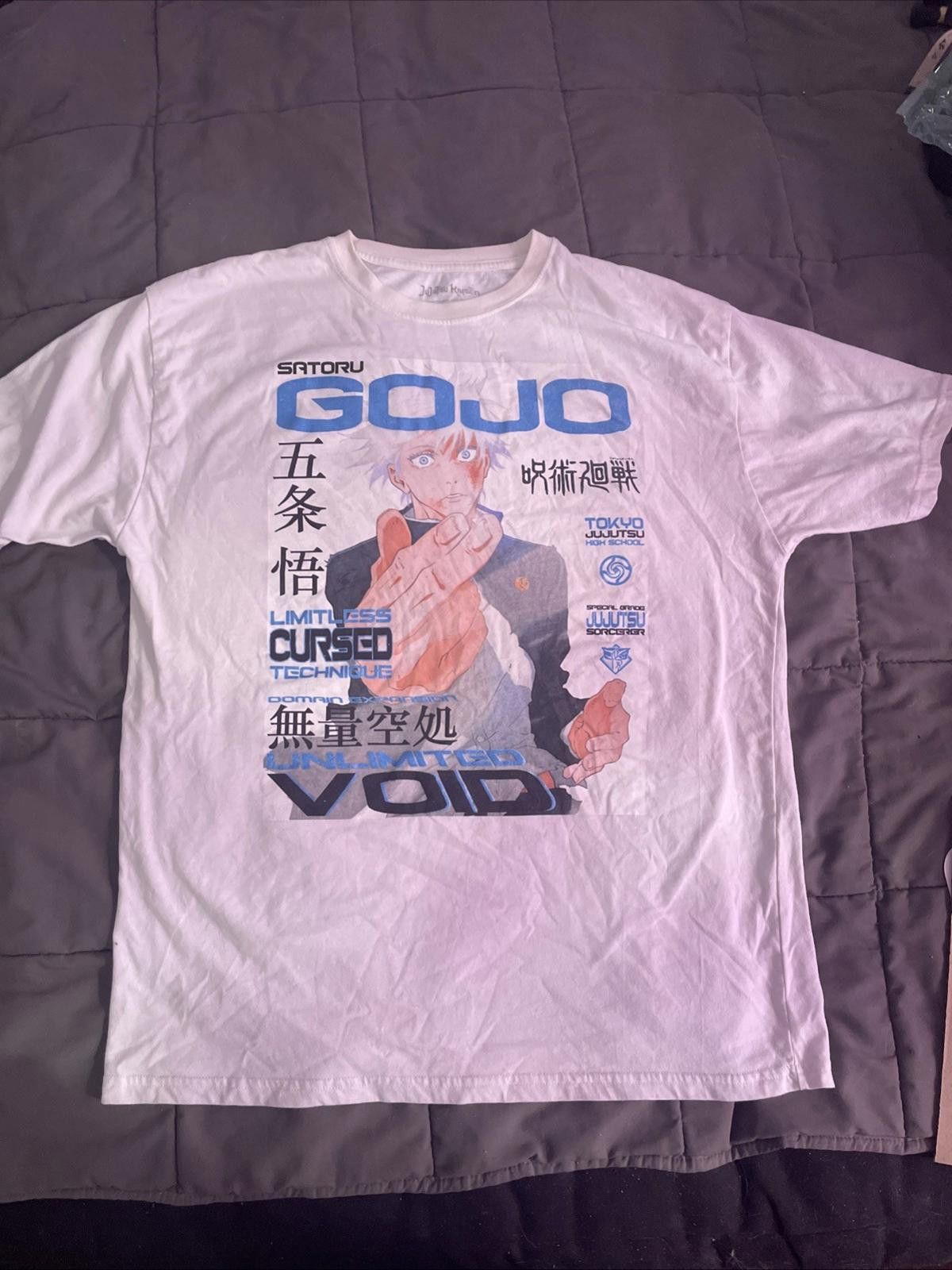 Designer Jujutsu Kaisen Satoru Gojo White Graphic Anime TShirt XL/XLT Size US XL / EU 56 / 4 - 1 Thumbnail
