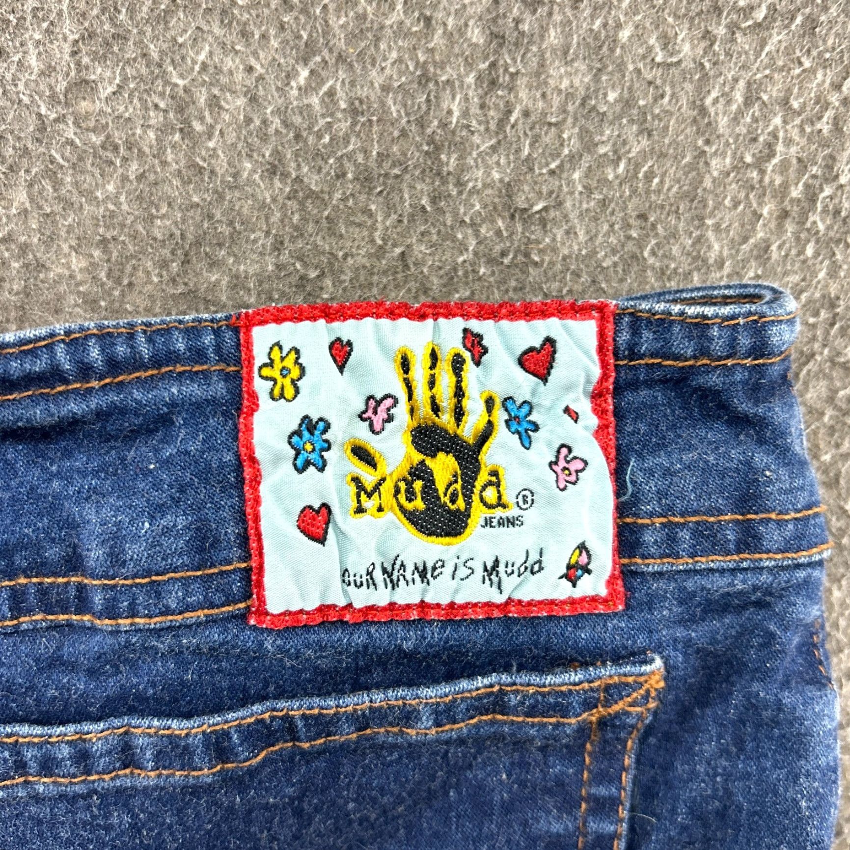 Denime VINTAGE Mudd Jeans Skirt Womens 9 Blue Denim A Line Dark Wash Cotton Logo 90s Size 30" / US 8 / IT 44 - 4 Thumbnail