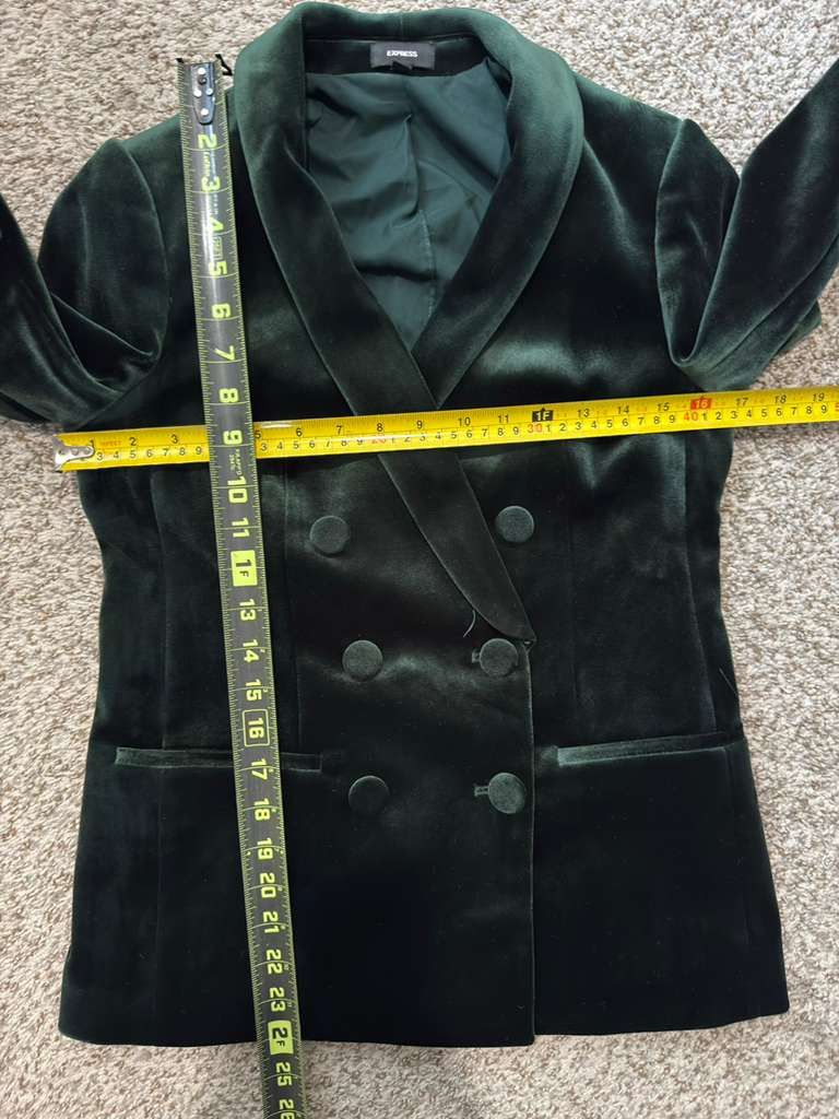 Express Elegant Express Velvet Women's Suit Set Dark Green - XS Size 25" / US 0 / IT 36 - 12 Thumbnail
