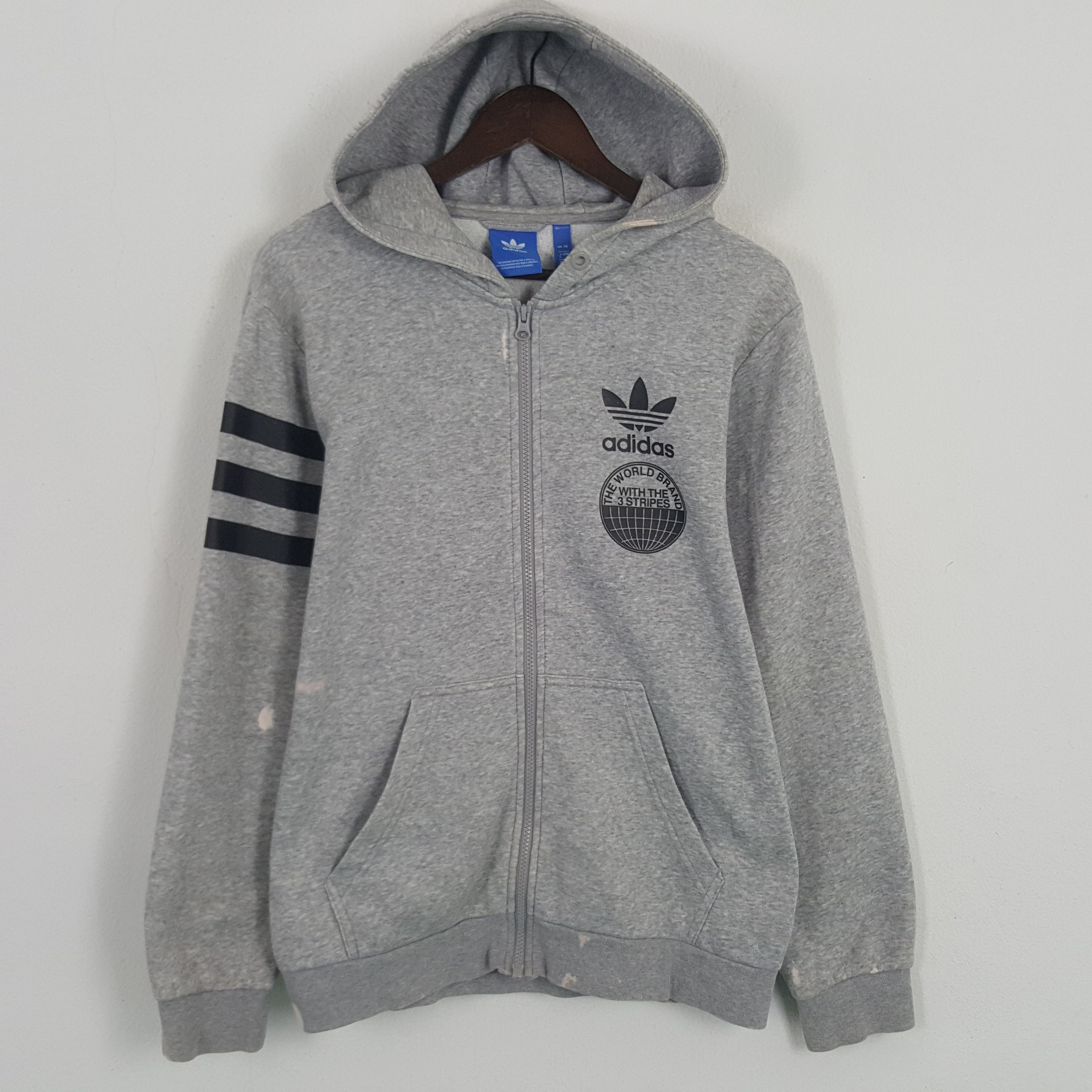 Adidas × Vintage Vintage Adidas 3 Stripes Zipper Jacket Hoodies Size US M / EU 48-50 / 2 - 1 Thumbnail