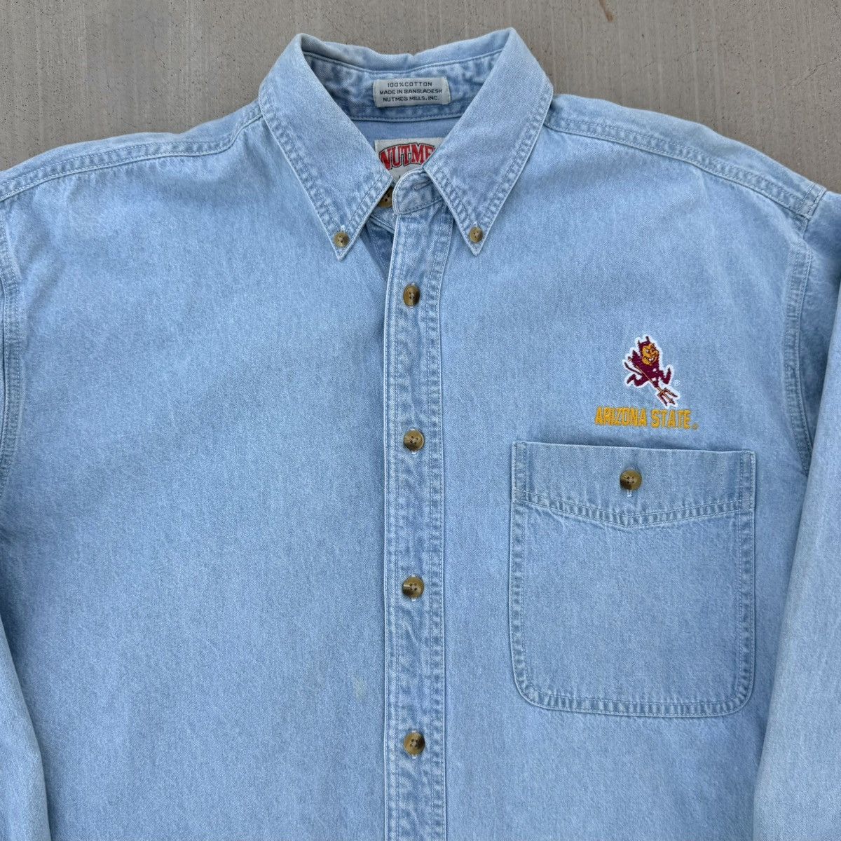 Nutmeg Vintage Nutmeg Arizona State University Denim Button Shirt Size US M / EU 48-50 / 2 - 5 Thumbnail