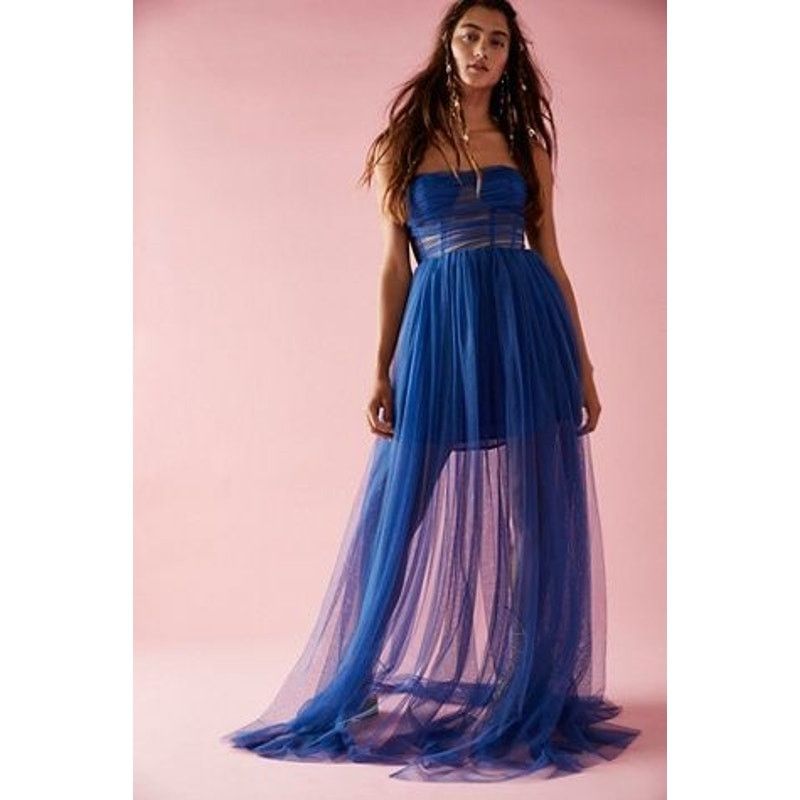Free People New Free People SAU LEE Bella Gown $510 SIZE 0 Blue Maxi Size XS / US 0-2 / IT 36-38 - 1 Thumbnail