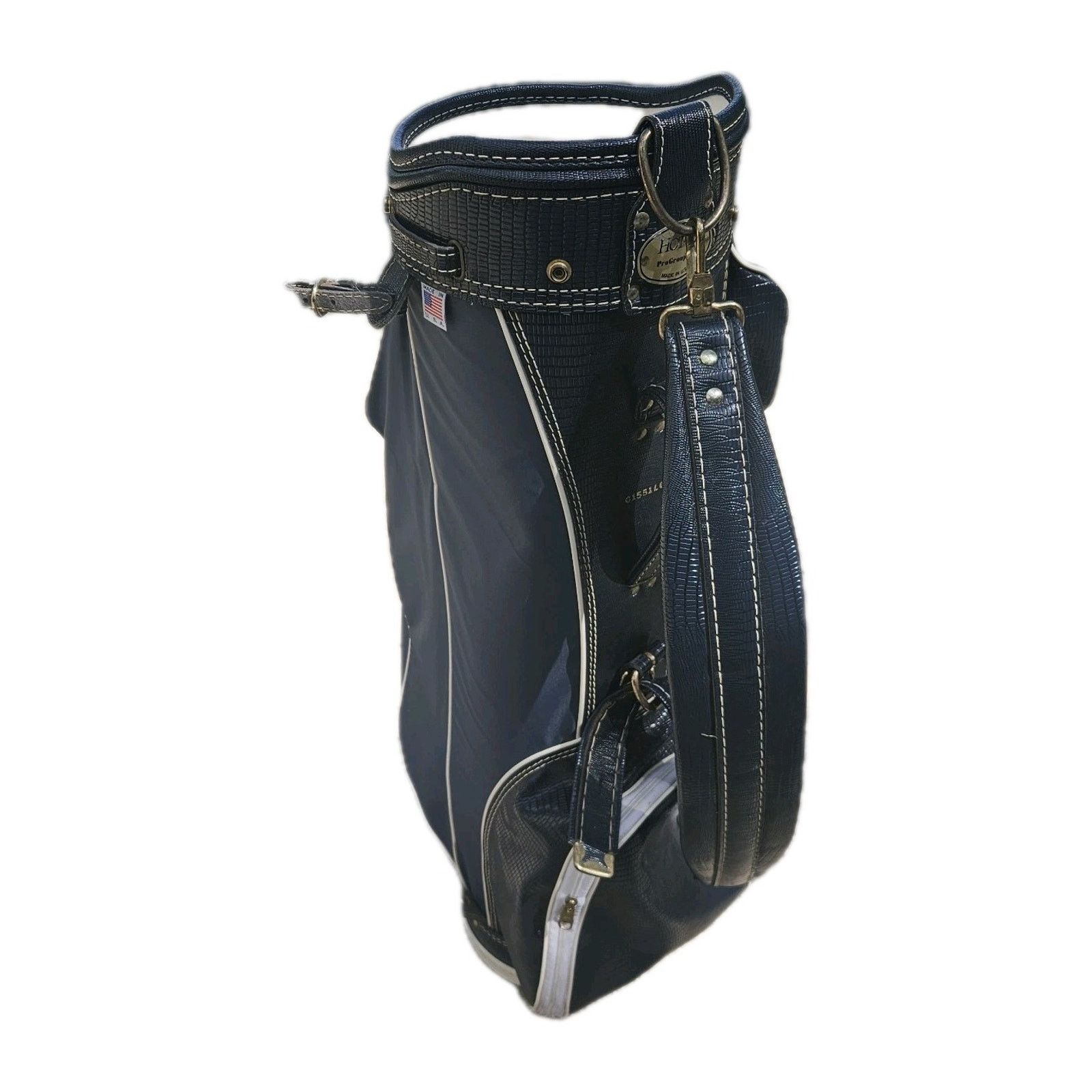 Hot Topic VTG Hot-Z Golf Bag 6 Way Leather & Canvas Rain Cover USA Size ONE SIZE - 9 Thumbnail