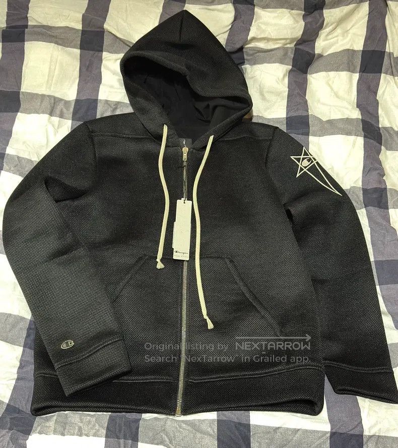 Rick Owens Rick Owens Drawstring side logo zip-up hoodie Size US XL / EU 56 / 4 - 8 Thumbnail
