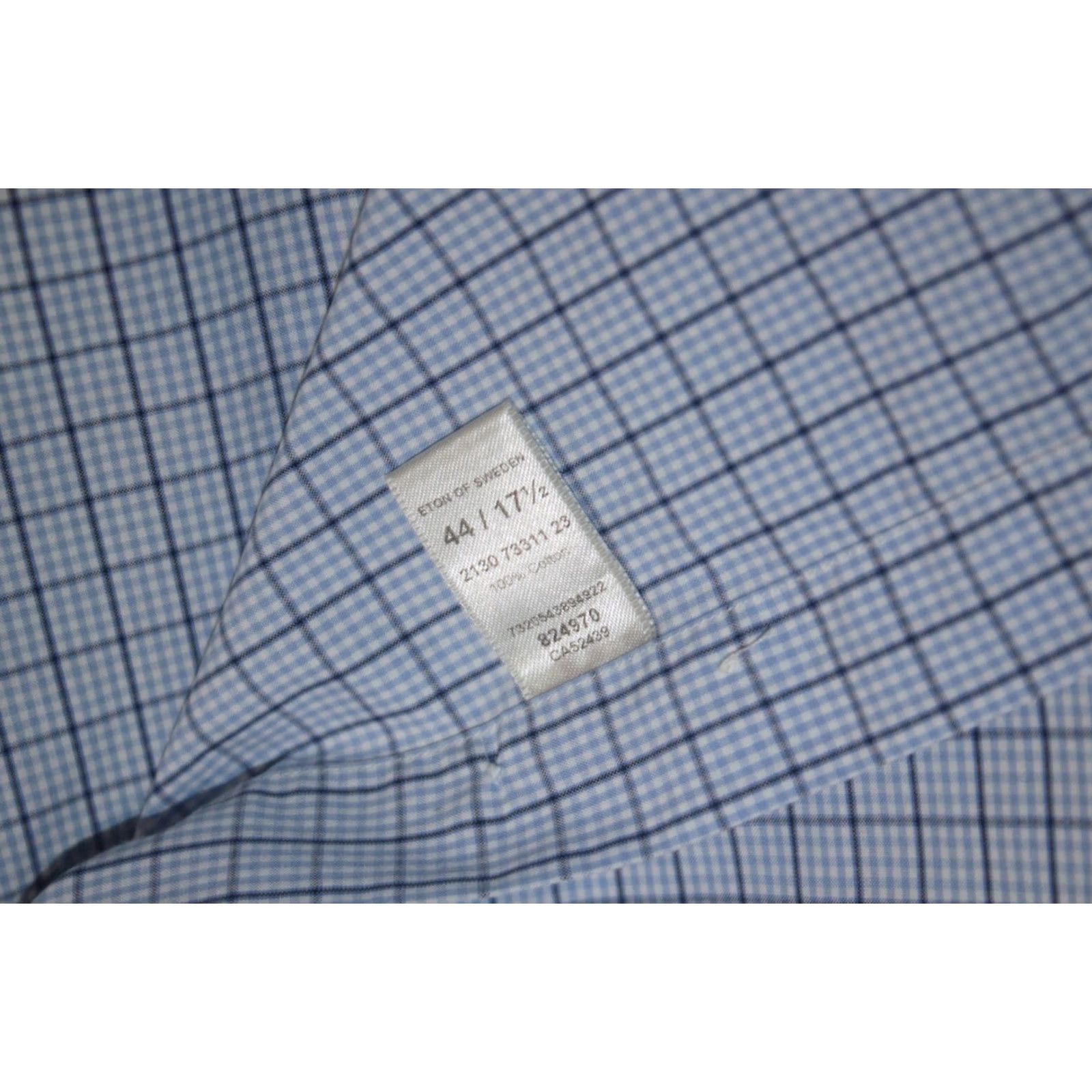 Eton Eton Shirt Mens 44, 17 1/2 Blue Regular Collar Button Cuff Business-Regular Shirt, Size 44, 17 1/2, Blue, Men, Eton, Shirt, 90s? Size US XXL / EU 58 / 5 - 6 Thumbnail