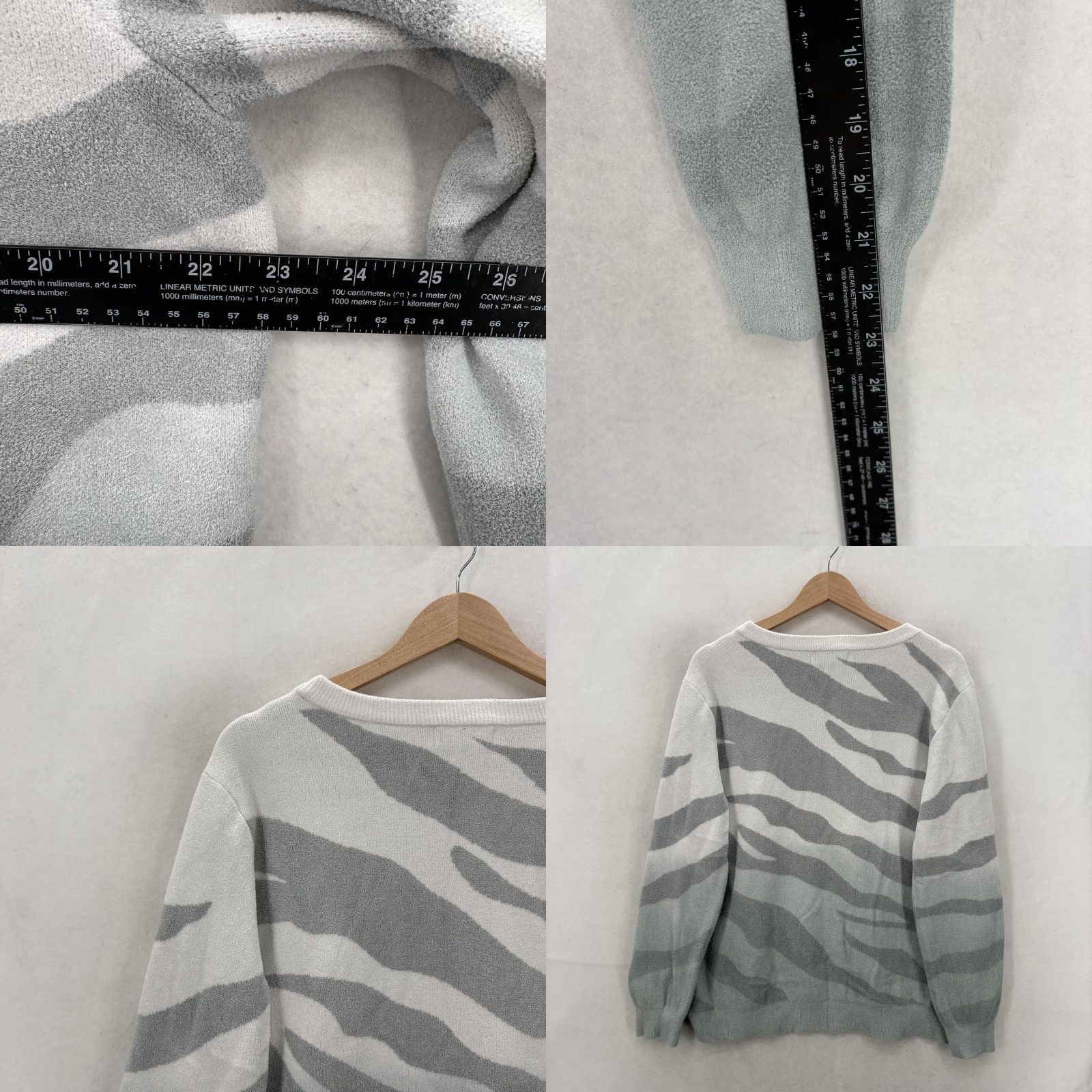 Vintage Barefoot Dreams Sweater Womens Large Gray Cozychic Ultra Lite Animal Pullover Size L / US 10 / IT 46 - 8 Thumbnail