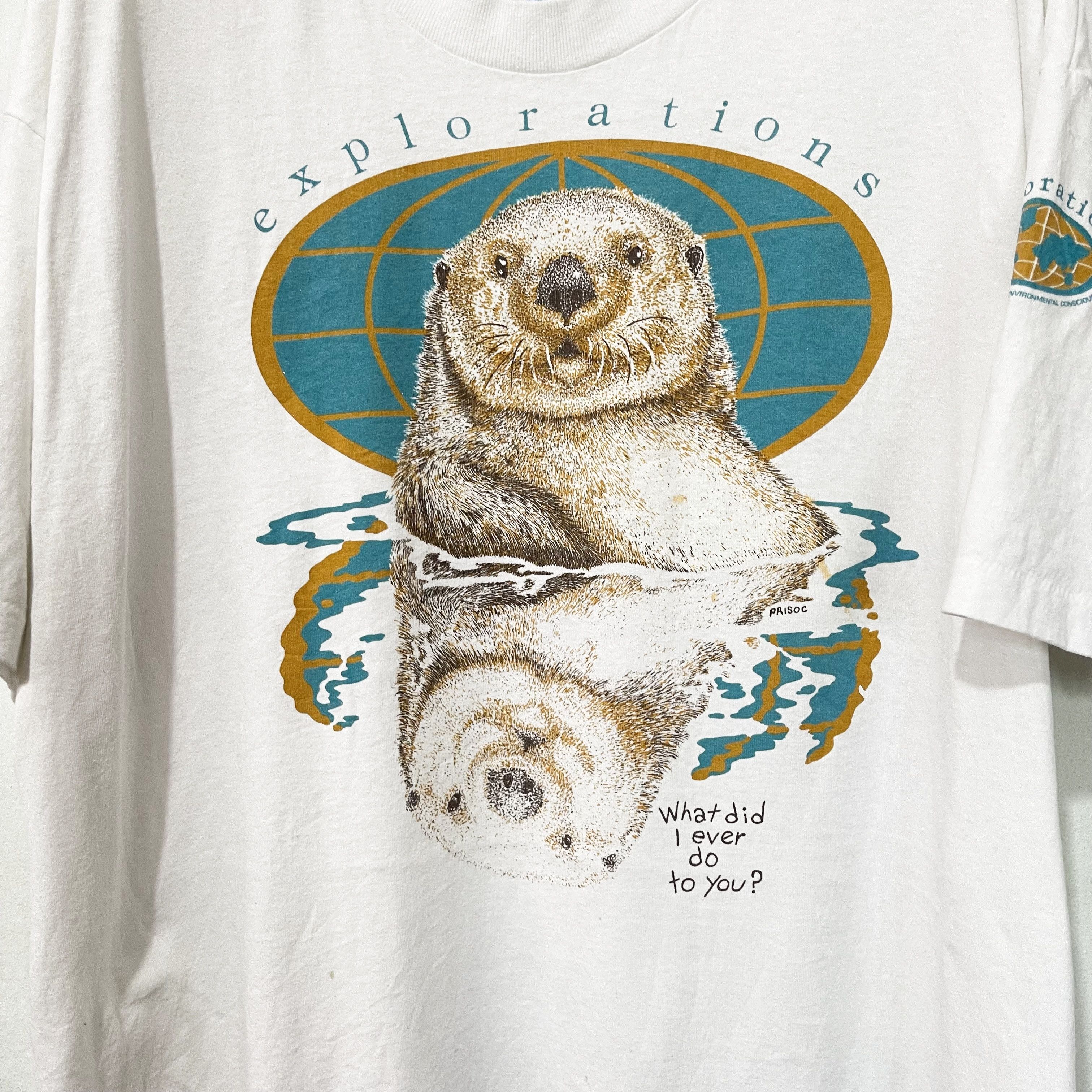 Vintage Vintage 90s Sea Otter T-Shirt Size US L / EU 52-54 / 3 - 2 Thumbnail