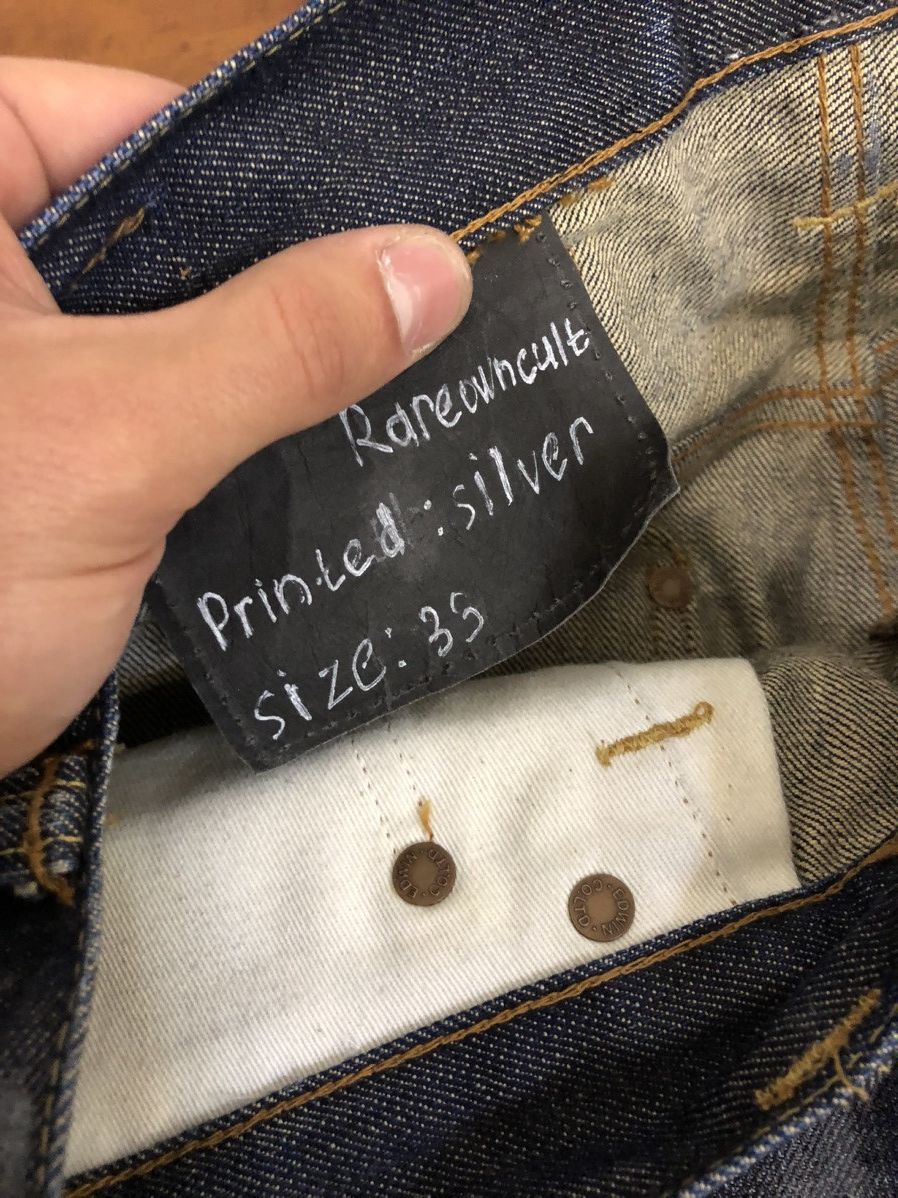 Japanese Brand Japanese Denim Painted Distressed Crush Faded Denim Baggy Size US 33 - 6 Thumbnail