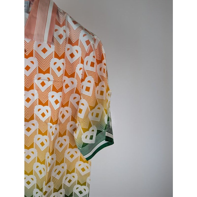 Casablanca o1rshd1 Gradient Heart Monogram Short-Sleeve Shirt in Multi Size US L / EU 52-54 / 3 - 5 Thumbnail