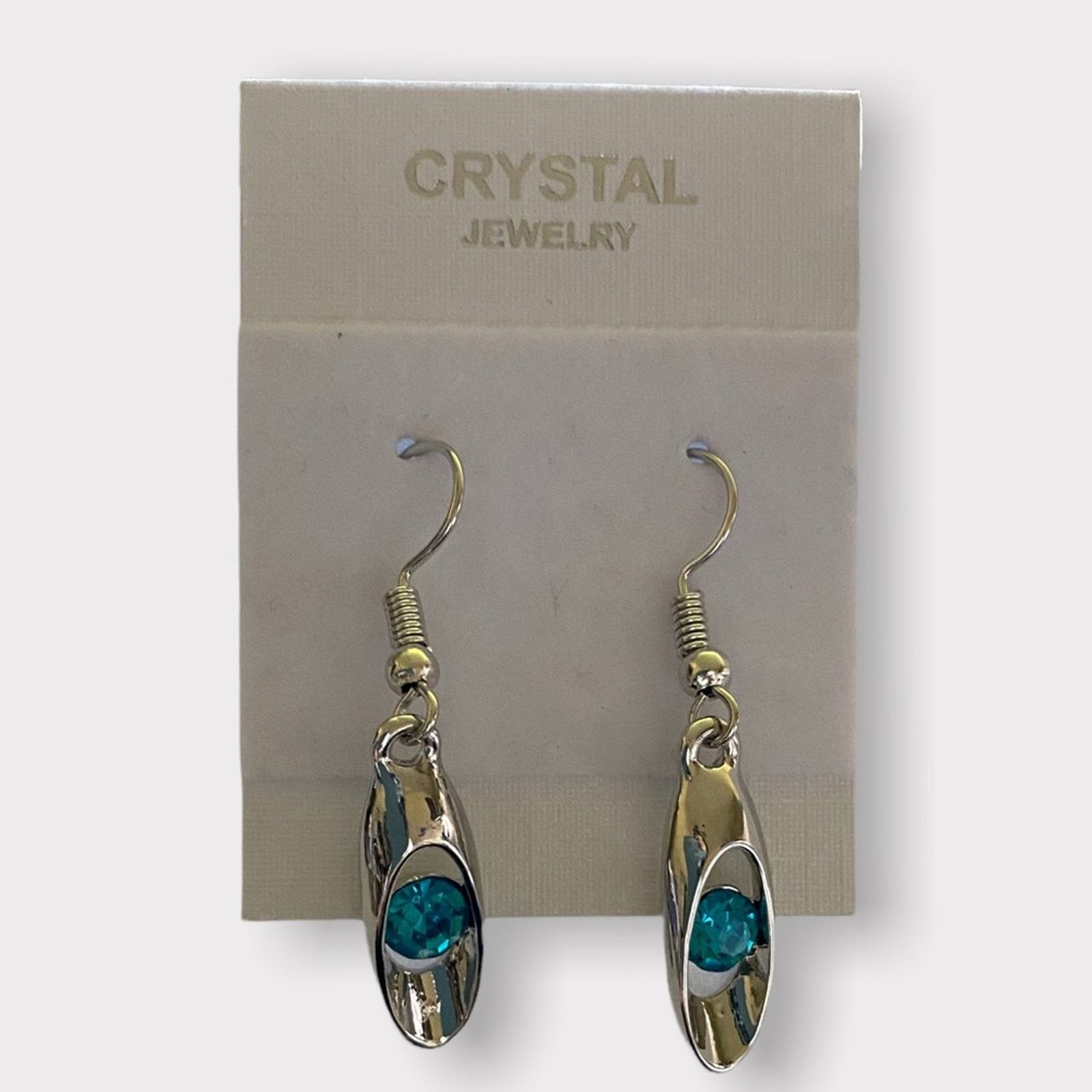 Other Blue Crystal Silver Dangle Hook Earring Size ONE SIZE - 1 Thumbnail