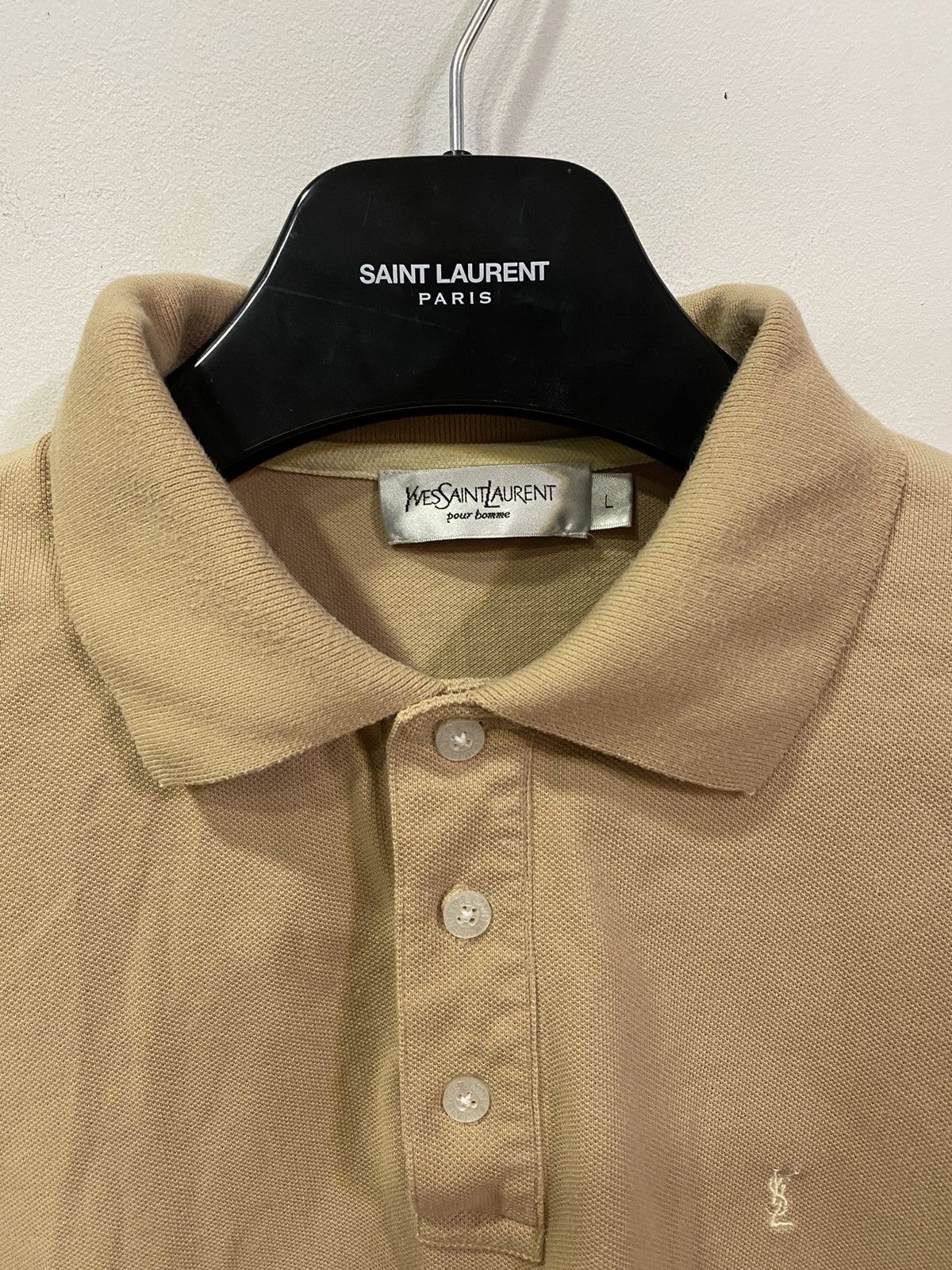 Yves Saint Laurent Beige YSL Polo Shirt Tan YSL T-shirt Size US L / EU 52-54 / 3 - 5 Thumbnail