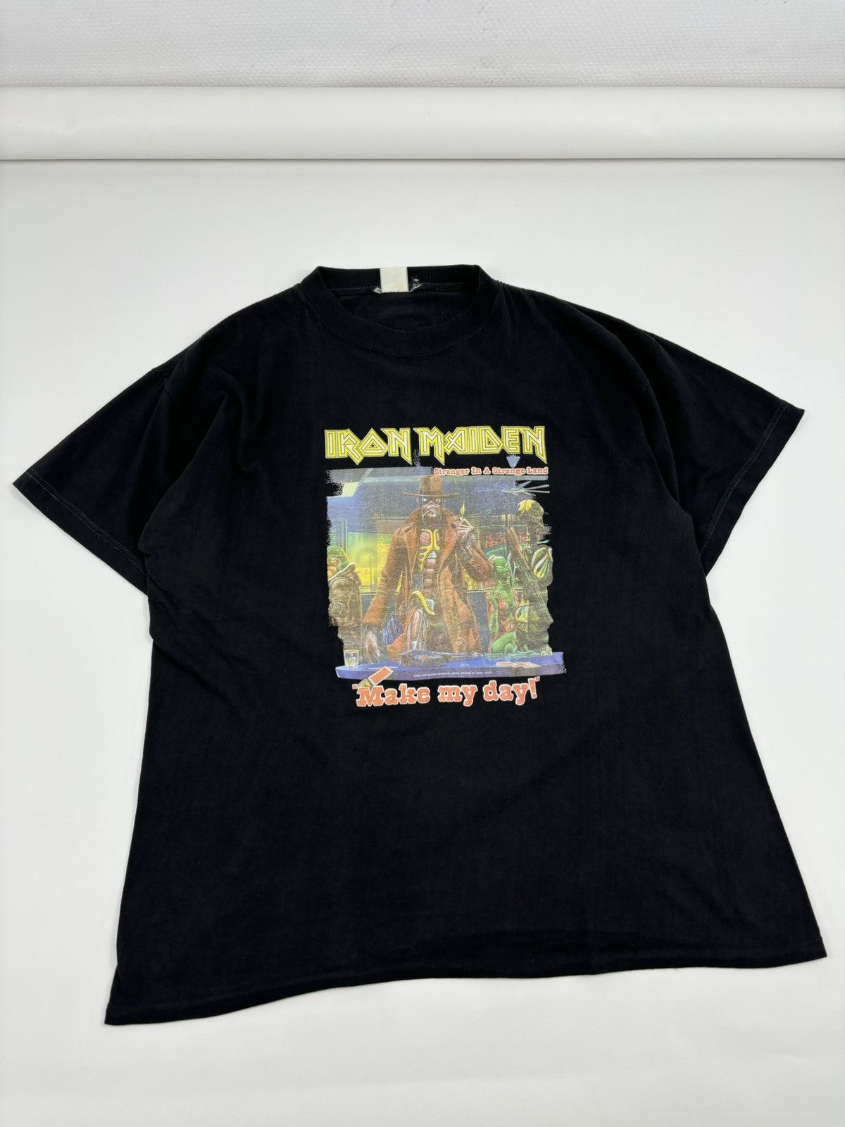 Iron Maiden × Metallica × Pink Floyd RARE 1986 IRON MAIDEN Derek Riggs USA Stranger In A Strange Land Rock T-Shirt M Size US M / EU 48-50 / 2 - 5 Thumbnail
