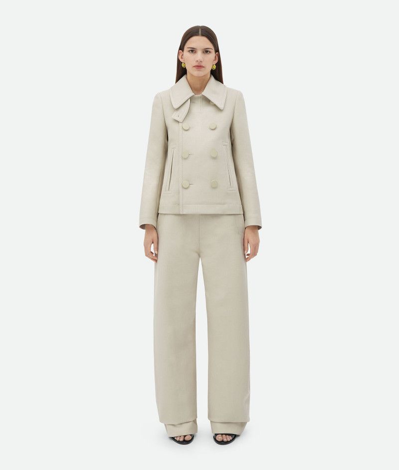 Bottega Veneta o1n1vont1225 Cotton Gabardine Caban Jacket in Plaster Size M / US 6-8 / IT 42-44 - 1 Thumbnail
