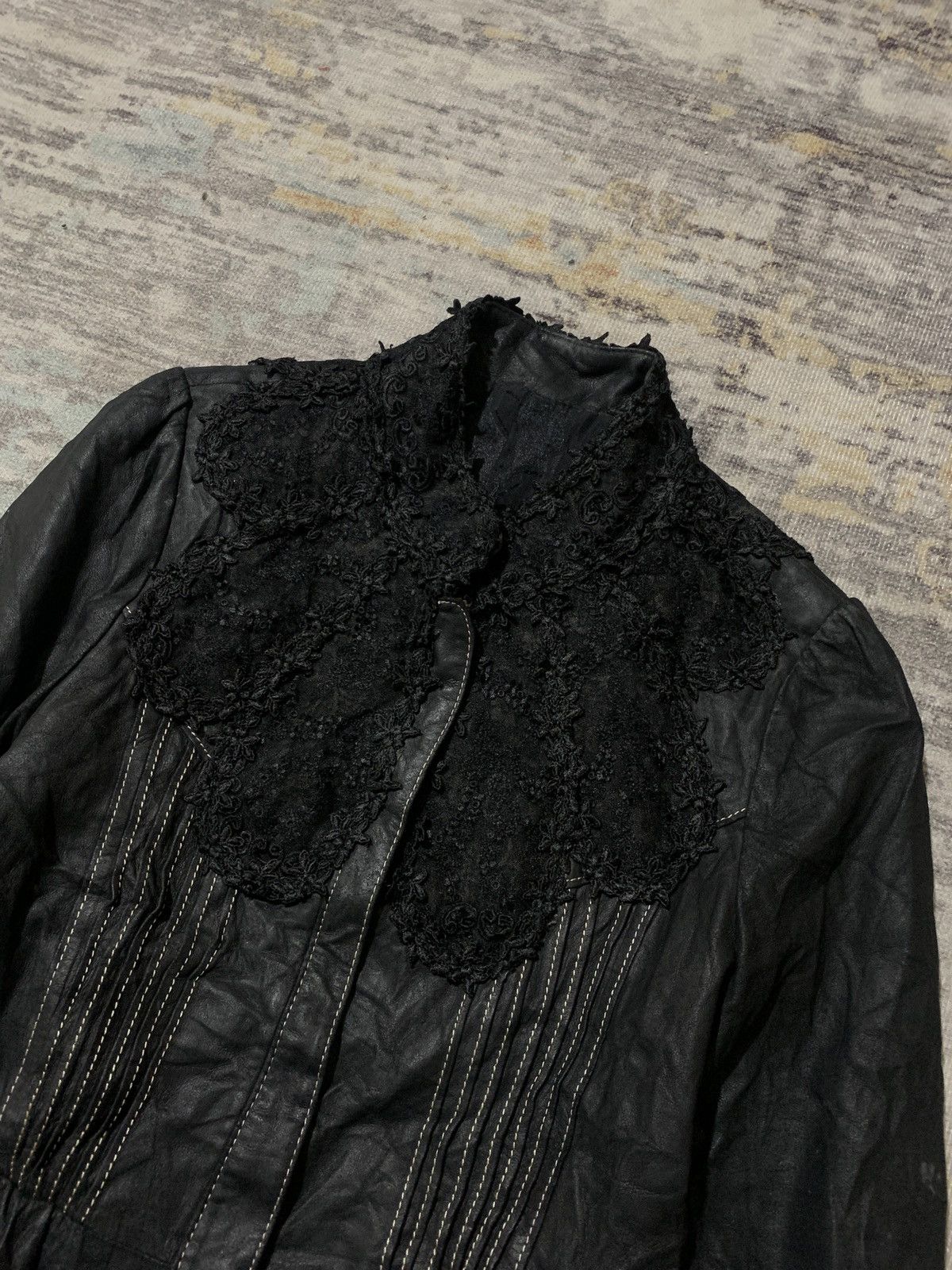 If Six Was Nine Vaste Cuir Nappa Famme Womens Black Leather Grunge Jacket Size S / US 4 / IT 40 - 3 Thumbnail