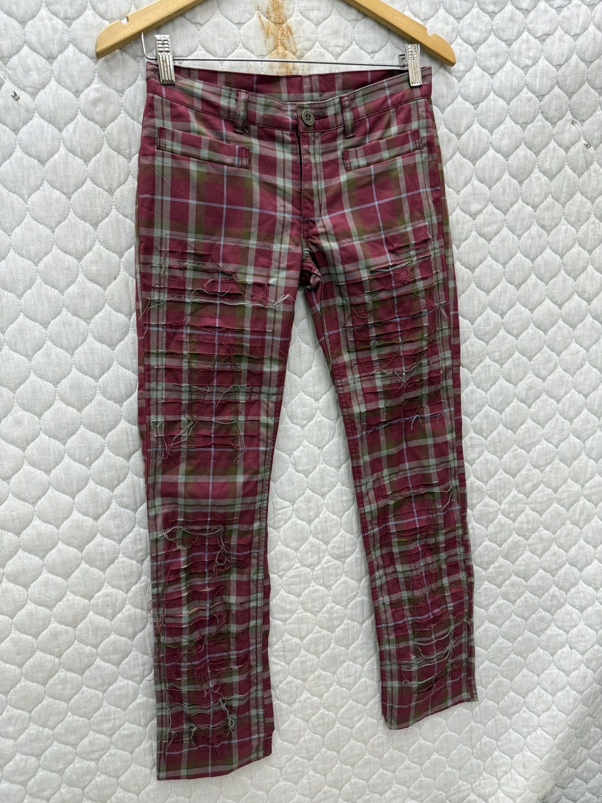 Hysteric Glamour 🔥🔥🔥ARCHIVE HYSTERIC GLAMOUR TARTAN PUNK PANTS Size 28" / US 6 / IT 42 - 2 Thumbnail