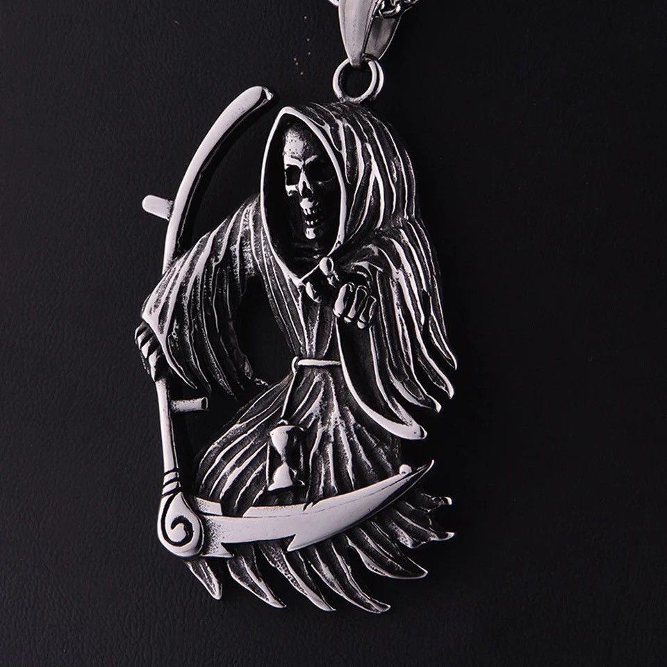 Jewelry Death Scythe Skull Necklace Size ONE SIZE - 5 Thumbnail