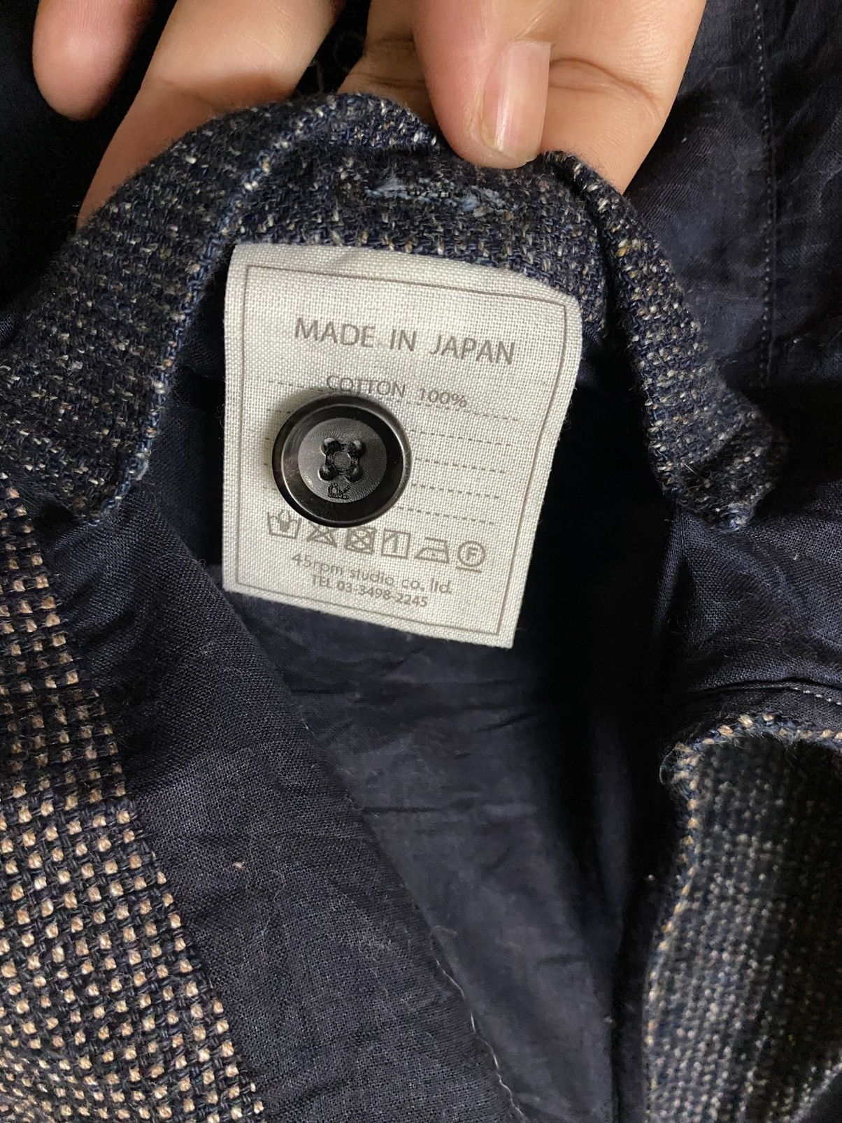45rpm 45 RPM Indigo Blue Japan Vest jacket workwear Size US S / EU 44-46 / 1 - 7 Thumbnail