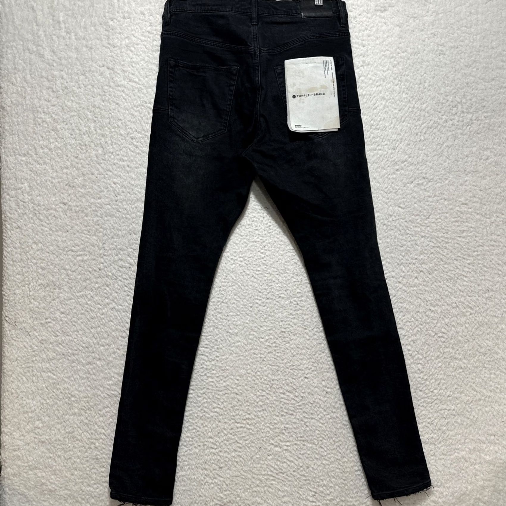 J Brand Purple Brand Denim Jeans Sz 30 Dropped Fit Mid Rise Black Ripped Slim Leg P002 Men Regular 30 Charcoal Black 32 Inseam Jeans Grunge 501 Series Size US 30 / EU 46 - 2 Thumbnail