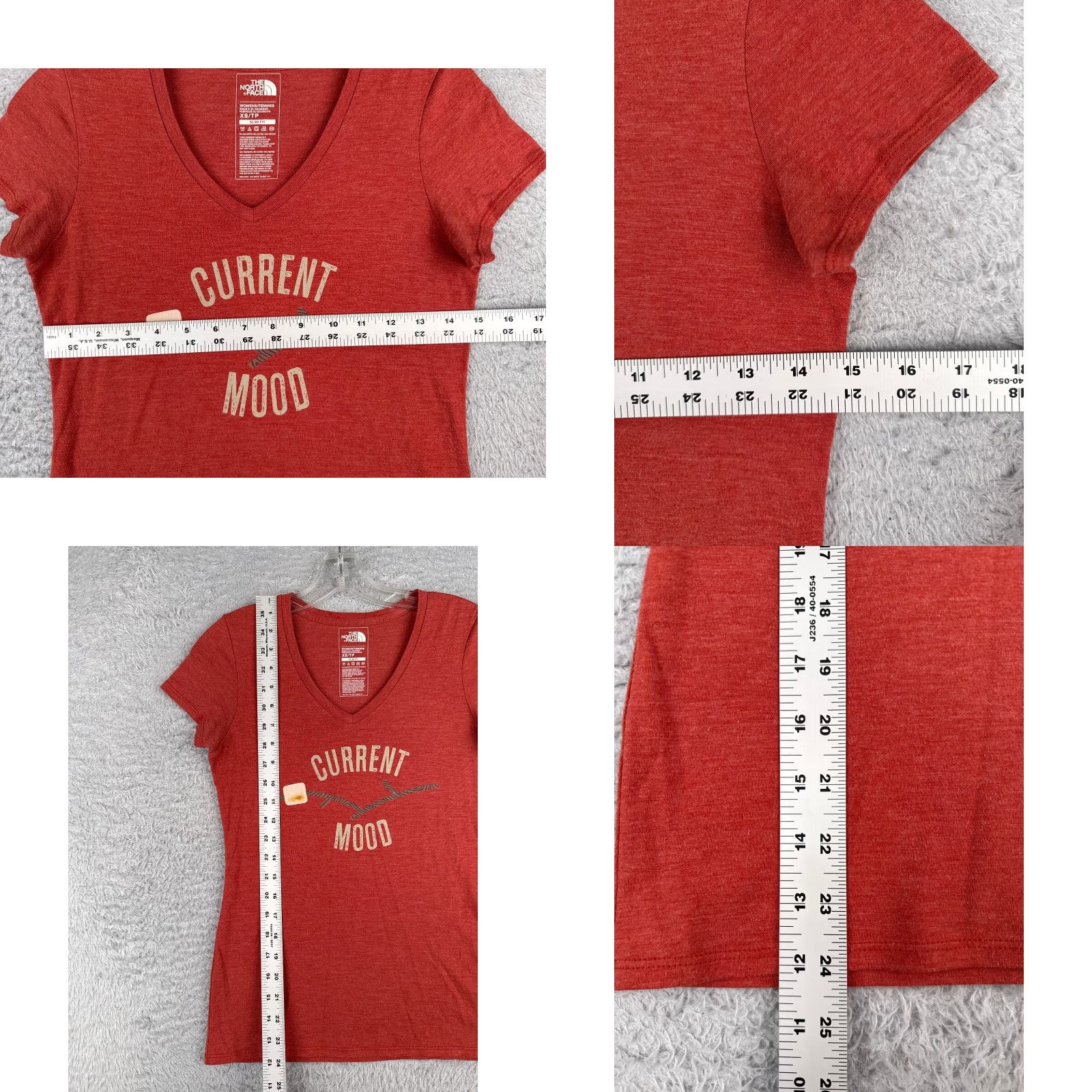 The North Face The North Face Shirt Women XS Red V-Neck Polyester Blend Classic Slim Fit T-Shirt Casual Womens XS Red The North Face Size XS / US 0-2 / IT 36-38 - 8 Thumbnail