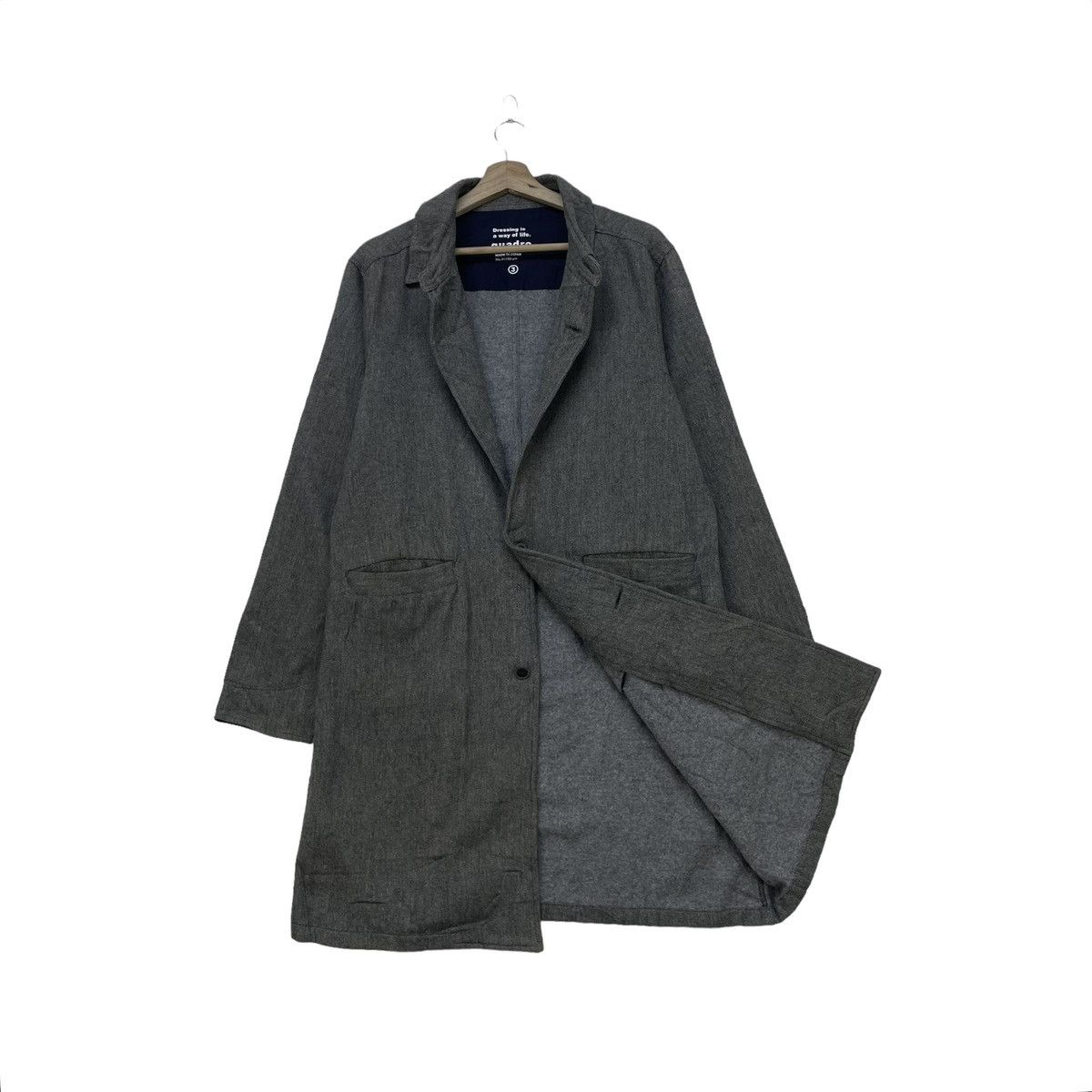 Beauty Beast 💥Japanese Brand Quadro Long Coat Dual Pocket Inspired Yohji Size US M / EU 48-50 / 2 - 1 Thumbnail